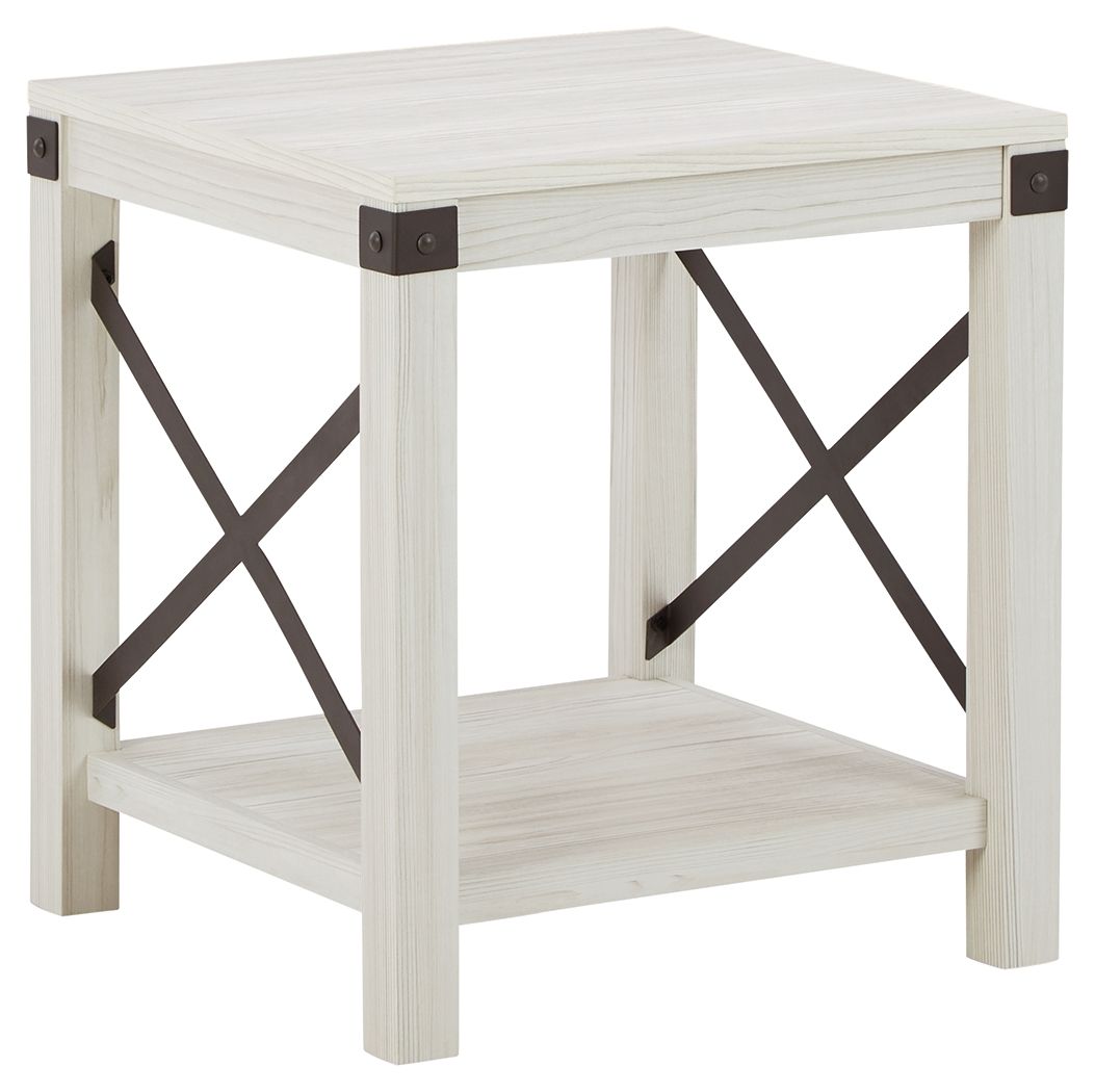 Signature Design by Ashley® Bayflynn - Whitewash - Square End Table | Meri Furniture