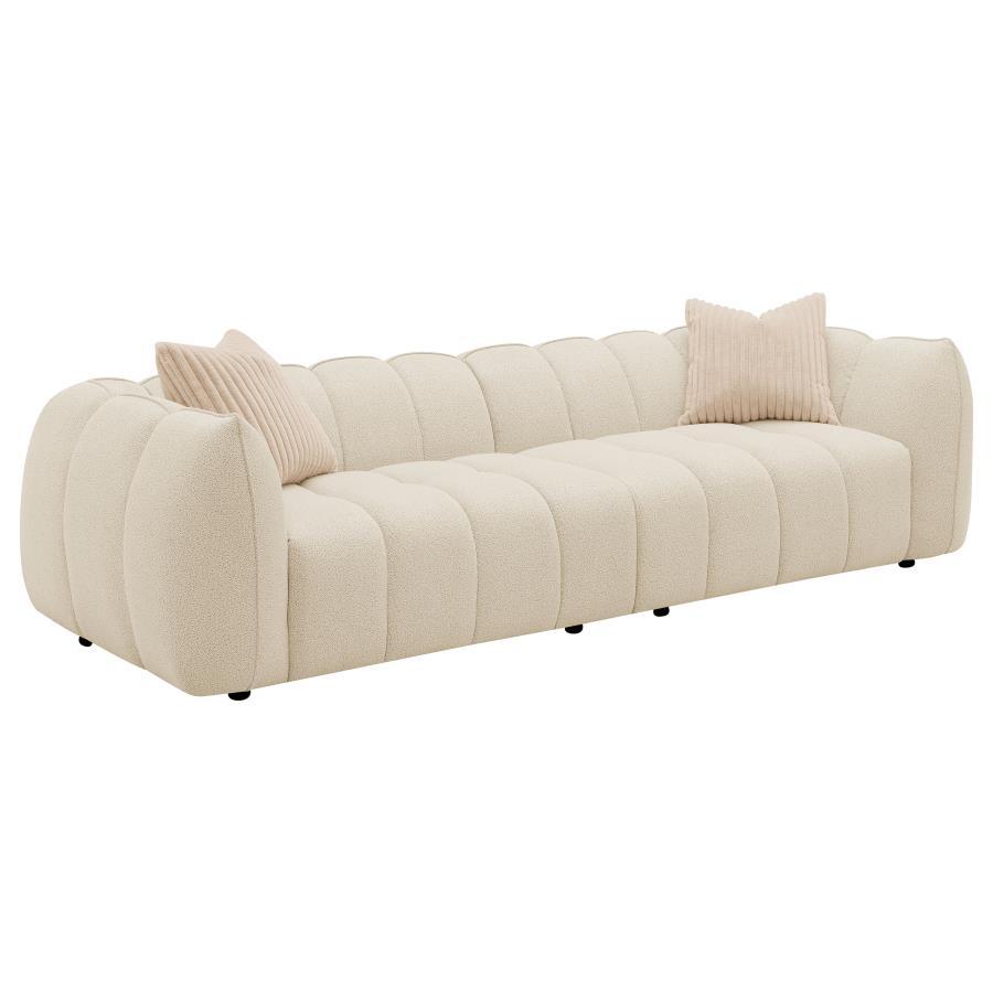 Coaster Fine Furniture Winchester - Boucle Upholstered Extra Long Sofa - Sand Pebble | Meri Furniture