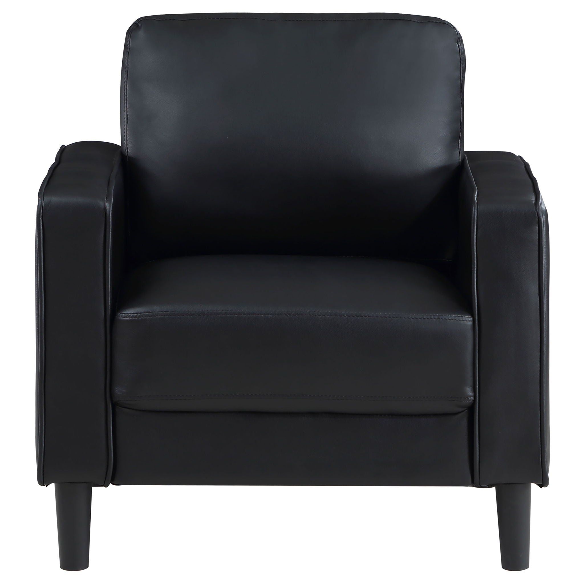 Weld 3 Piece Upholstered Track Arm Sofa Set - Black