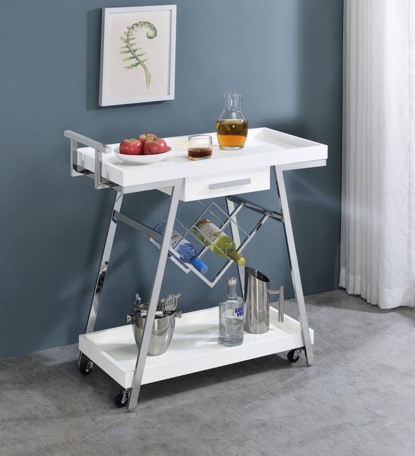 Coaster Fine Furniture Kinney - 1-Drawer Engineered Wood Bar Cart | Meri Furniture