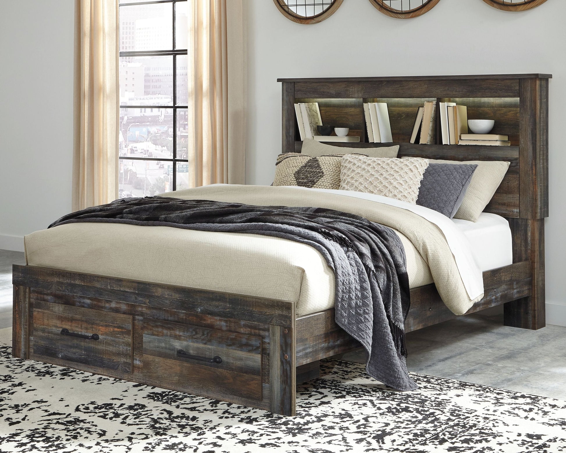 Signature Design by Ashley® Drystan - Panel Bookcase Bed | Meri Furniture