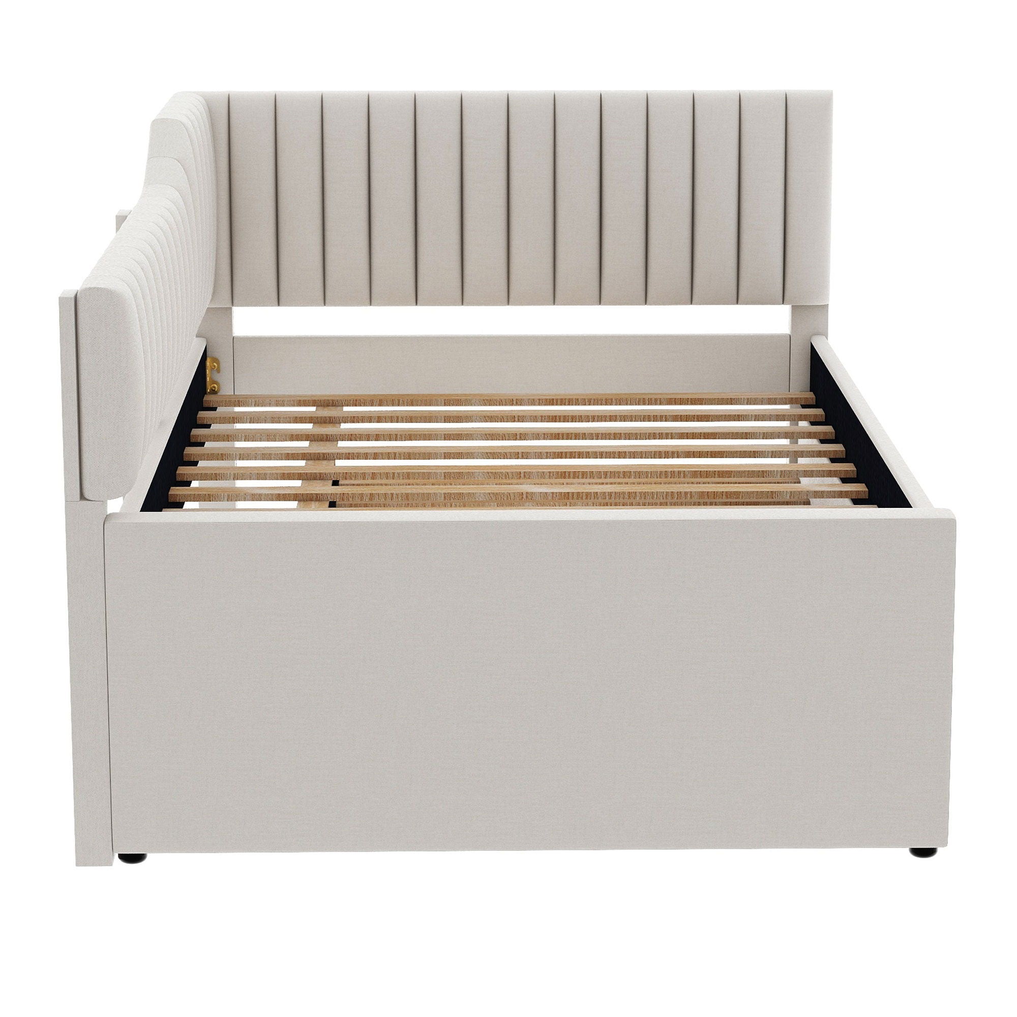 Upholstered Daybed With Trundle And 3 Drawers