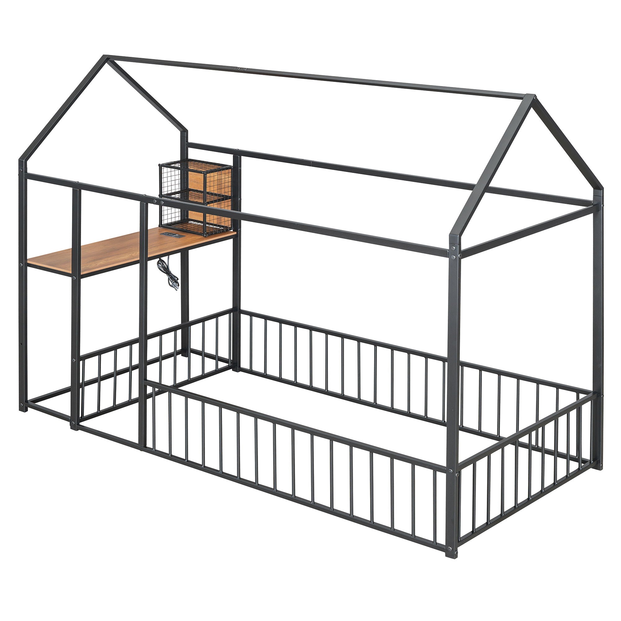 House Frame With Desk, Shelves, Power Outlets And USB Ports