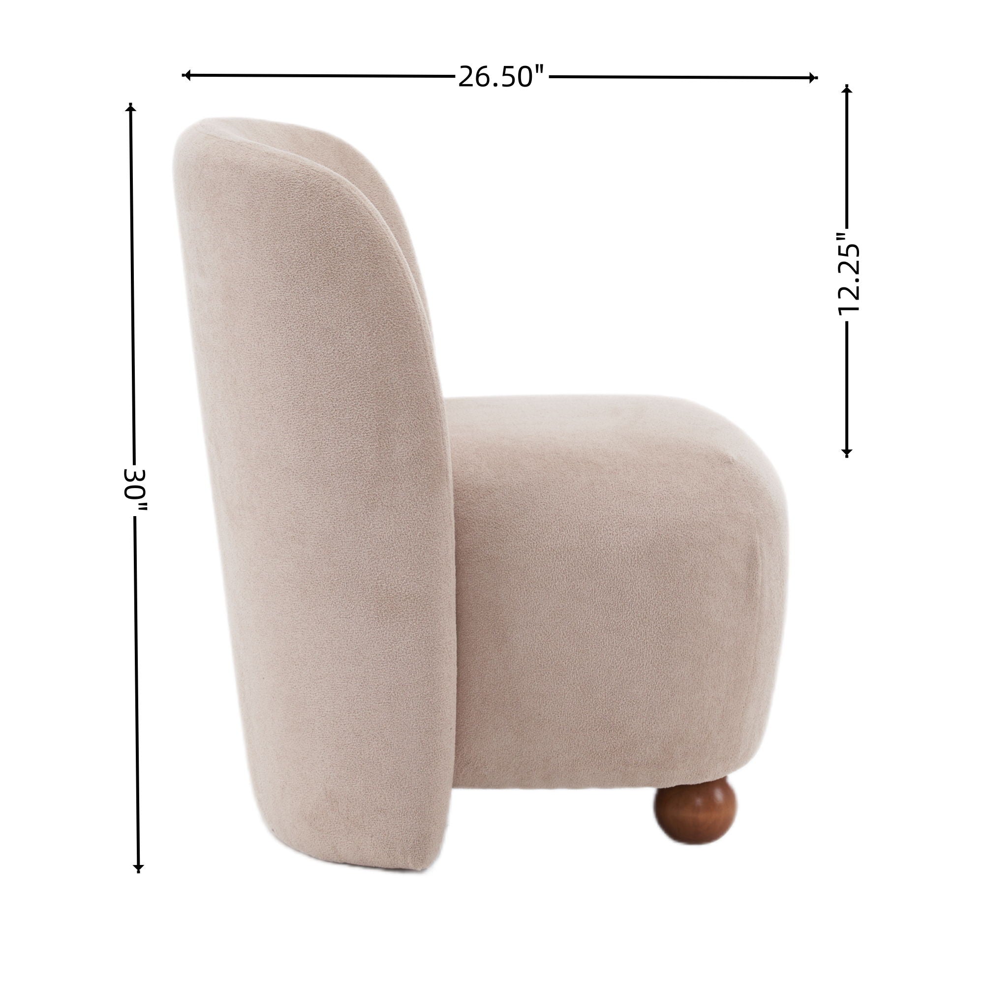 Modern Low Back Accent Upholstered Armless Living Room Chairs, Round Feet