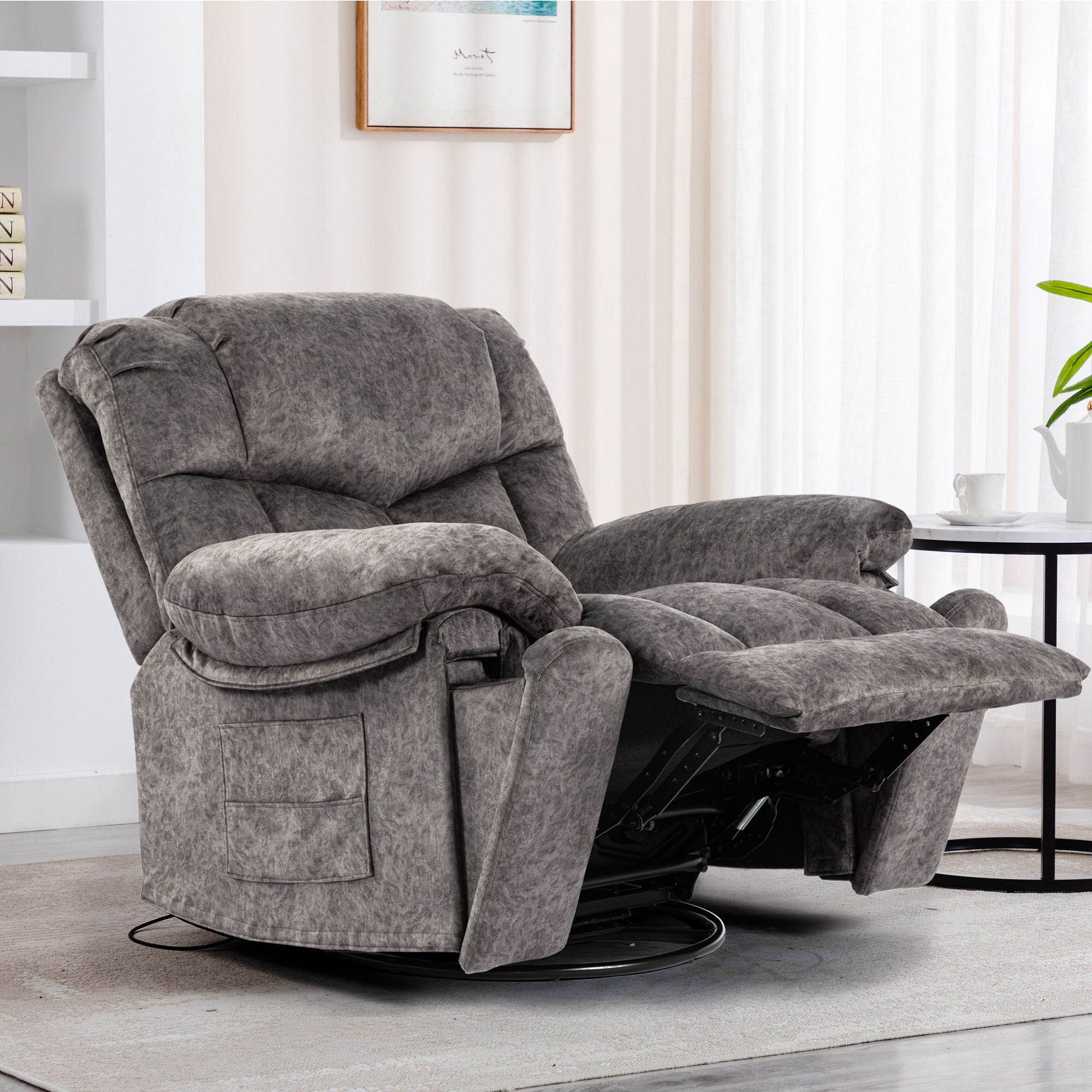 Swivel And Rocking Recliner Chair With Massage And Heating