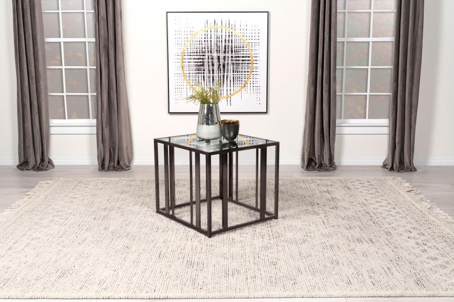 Coaster Fine Furniture Adri - Rectangular Glass Top Side End Table | Meri Furniture