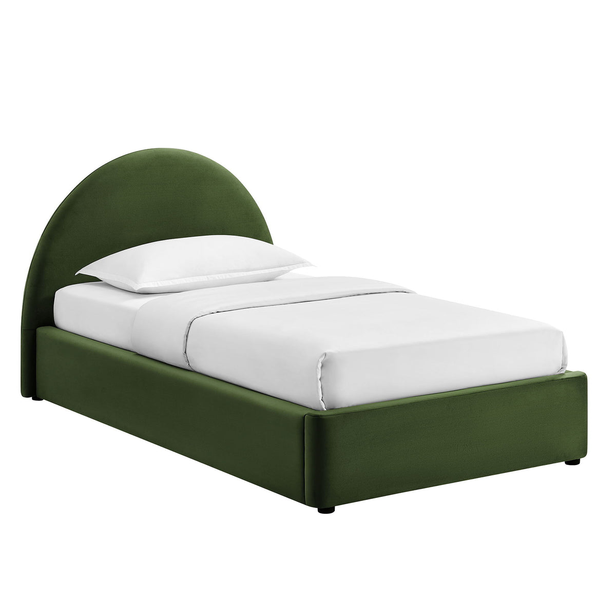 Resort Twin Arched Performance Velvet Storage Platform Bed Frame by Modway