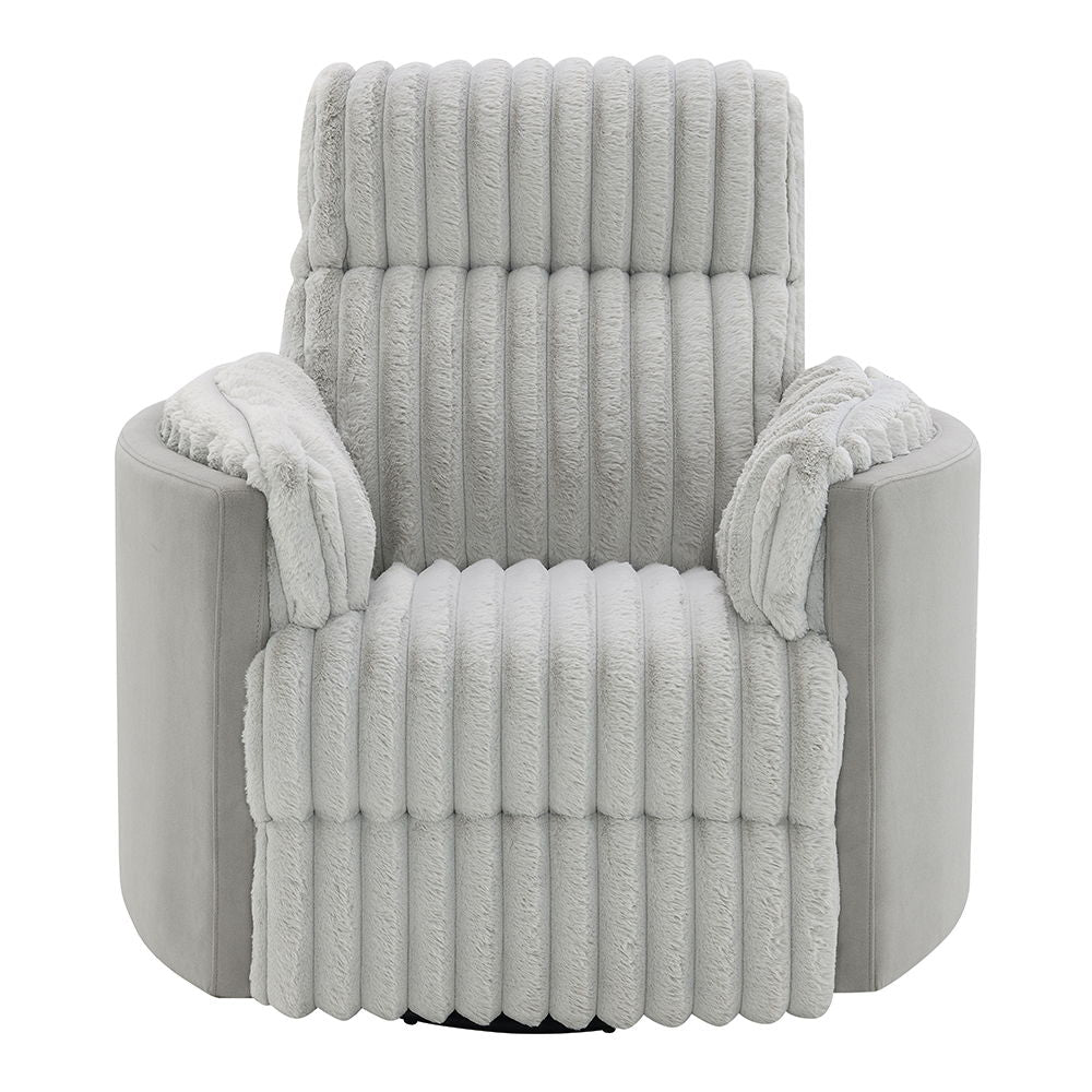 ACME Emee - Glider Recliner With Swivel - Gray Corduroy | Meri Furniture