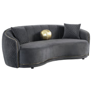 Coaster Fine Furniture Brookside - Velvet Upholstered Curved Sofa - Dark Gray | Meri Furniture