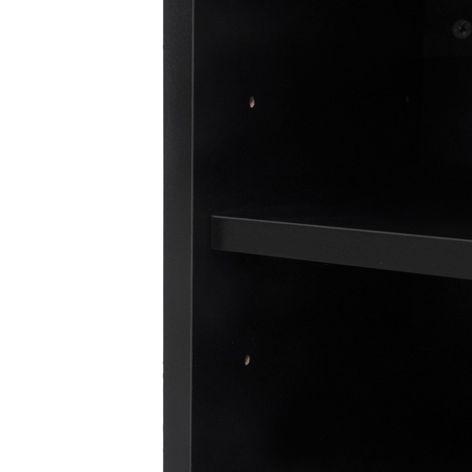 Kitchen Pantry Storage Cabinet, Modern Buffet Cabinet With Kitchen Cart, Tall Kitchen Hutch Cabinet With Microwave Stand, Food Pantry Cabinet With 3 Rattan Doors And Adjustable Shelves - Black