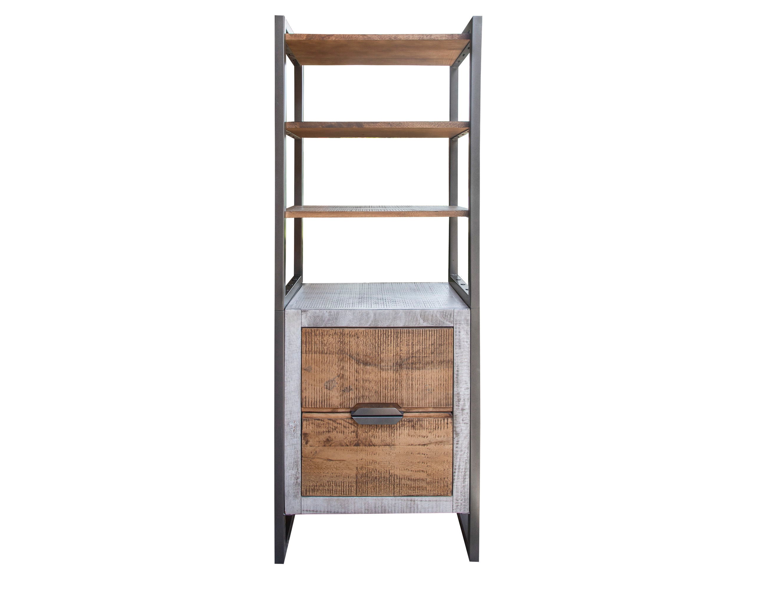 International Furniture Direct Mita - Bookcase - Honey Brown / Light Gray | Meri Furniture