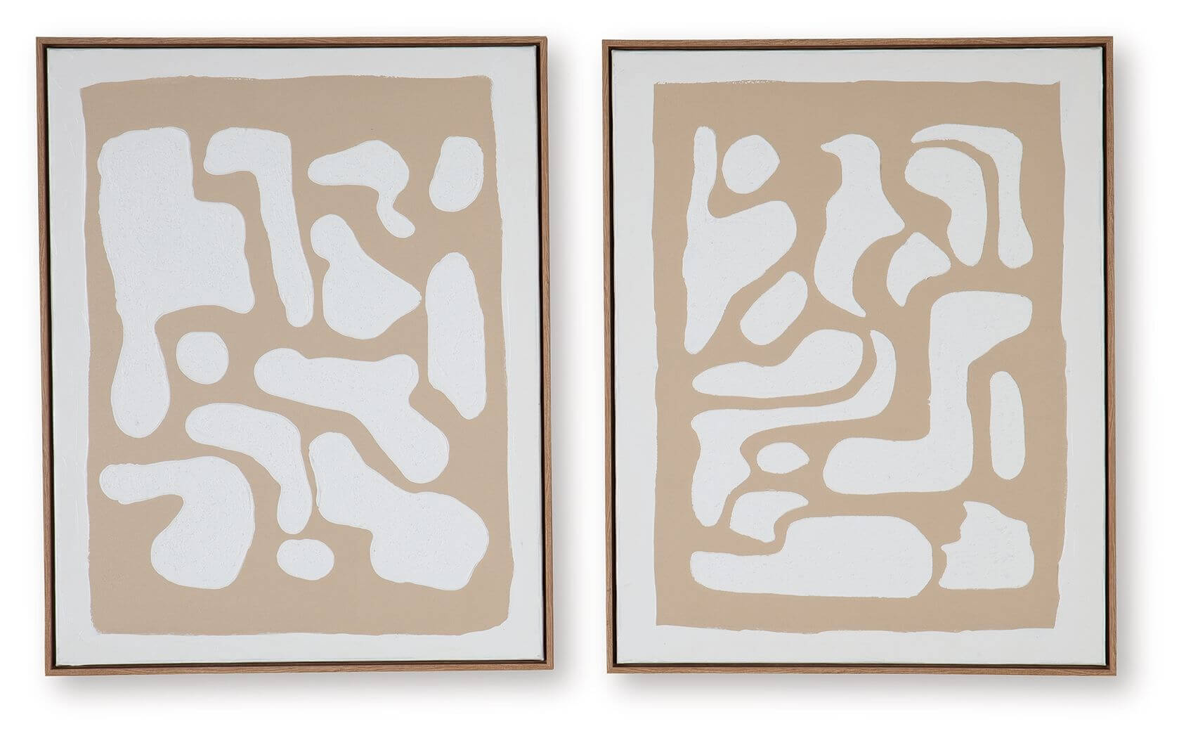 Waldett - Wall Art Set (Set of 2) - Beige / White