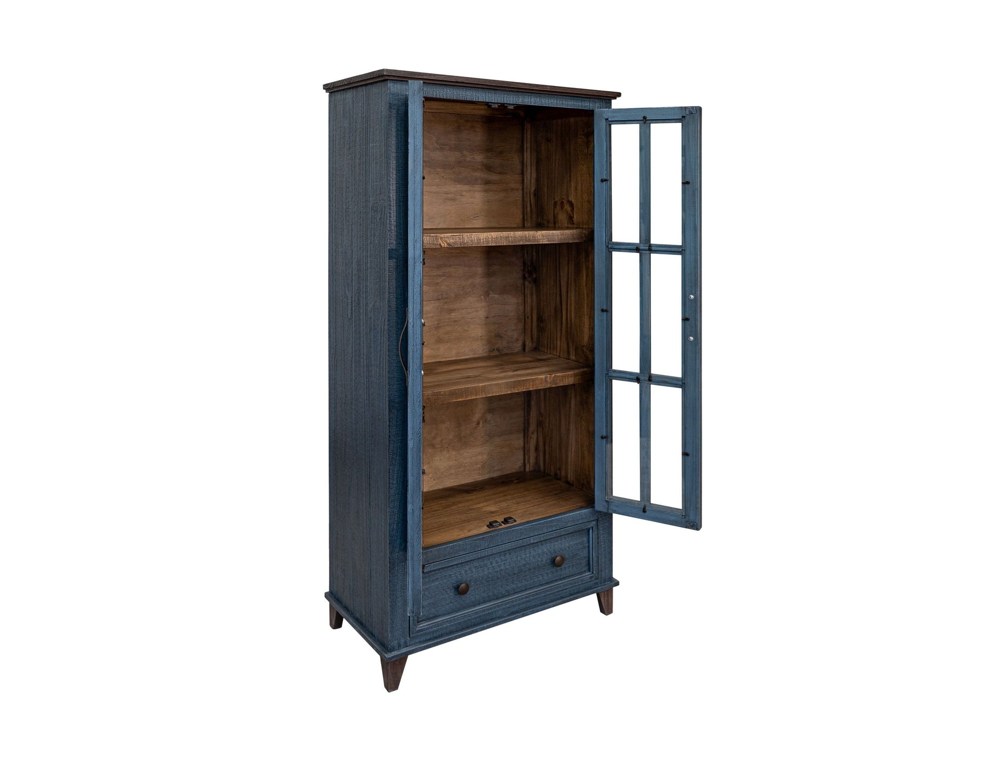 International Furniture Direct Toscana - 1 Drawer 2 Glass Doors Cabinet | Meri Furniture
