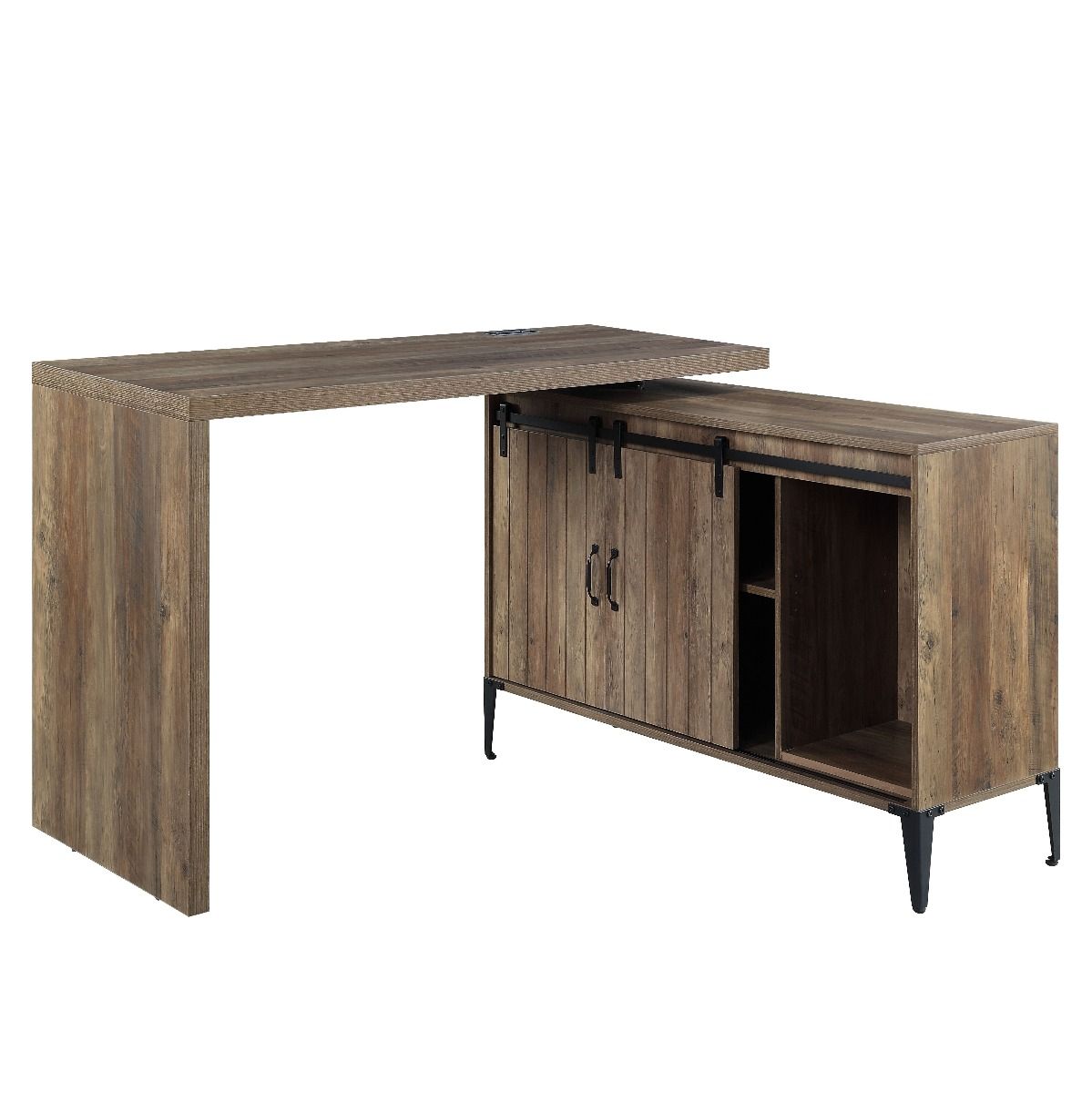 ACME Zakwani - Writing Desk - Rustic Oak & Black Finish - 36" | Meri Furniture
