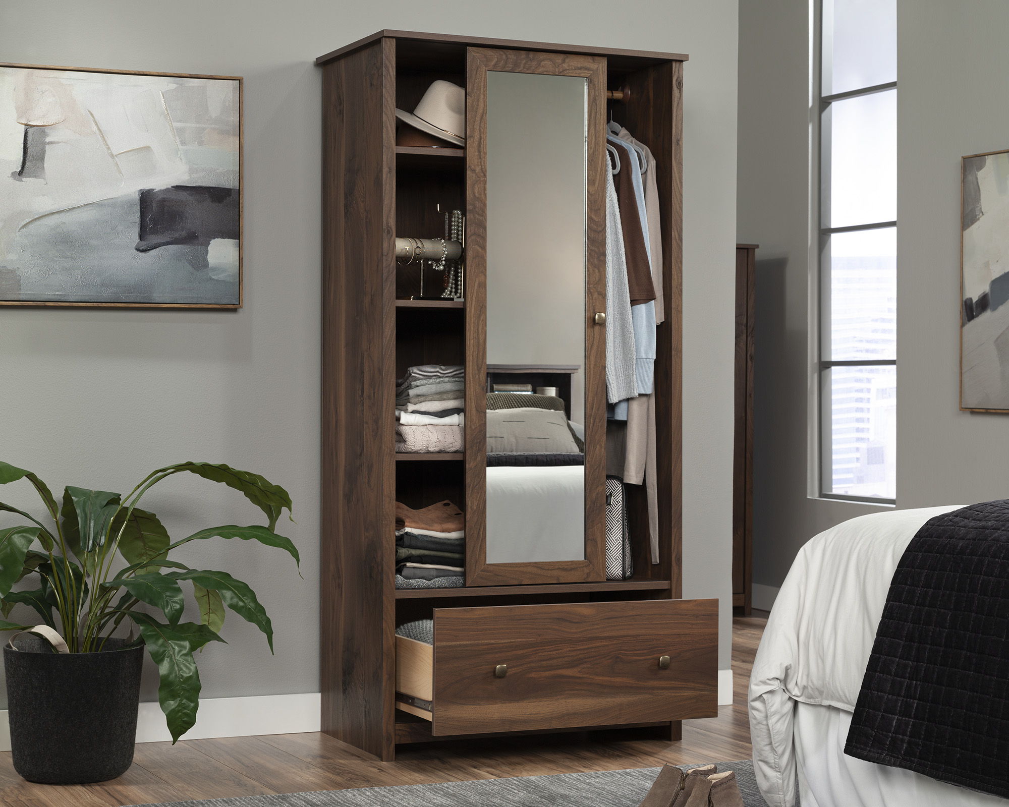 Wardrobe Cabinet in Grand Walnut