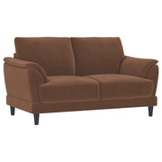 Selma - Velvet Upholstered Crescent Arm Loveseat - Rust
