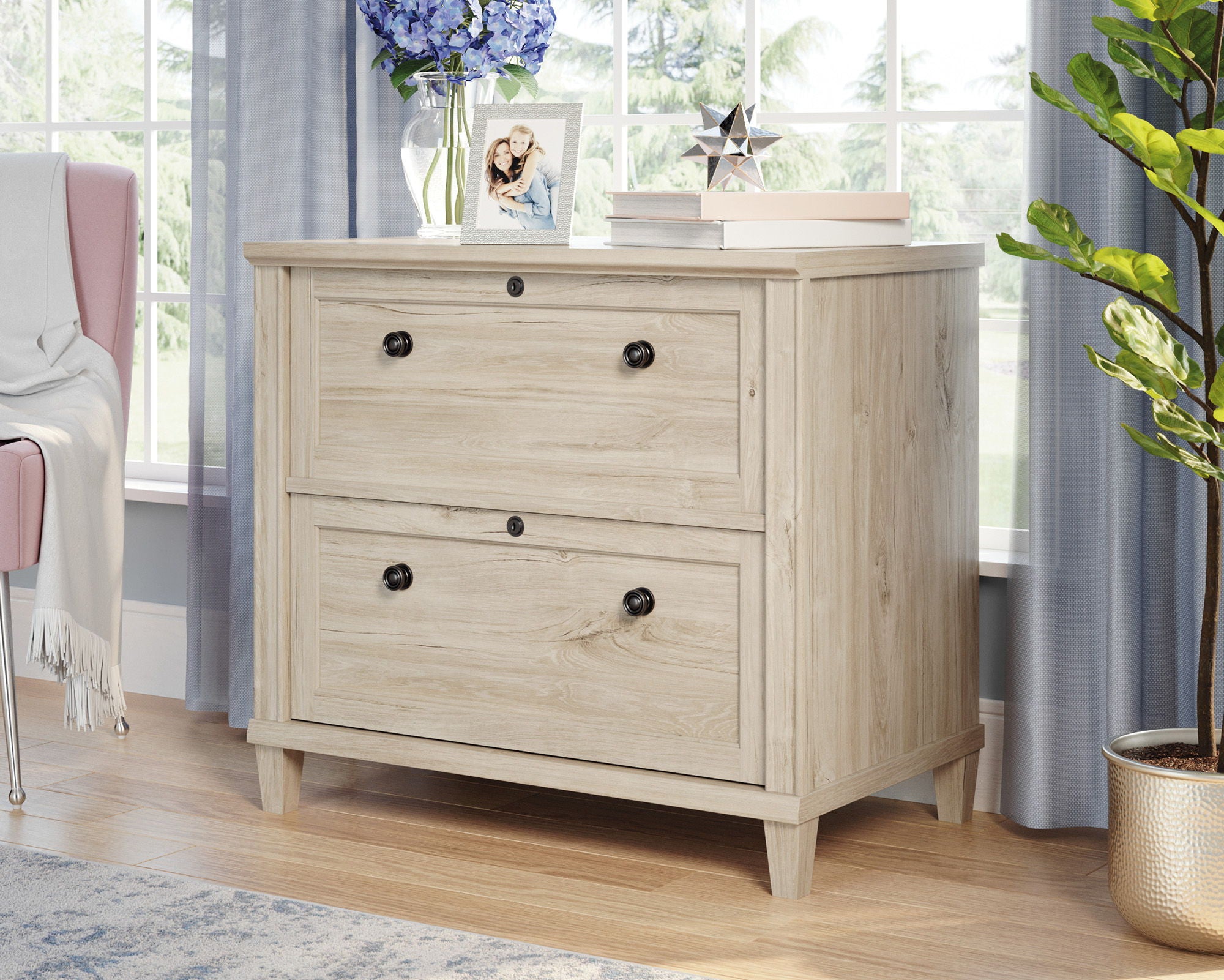 2-Drawer Lateral File Cabinet in Chalk Oak