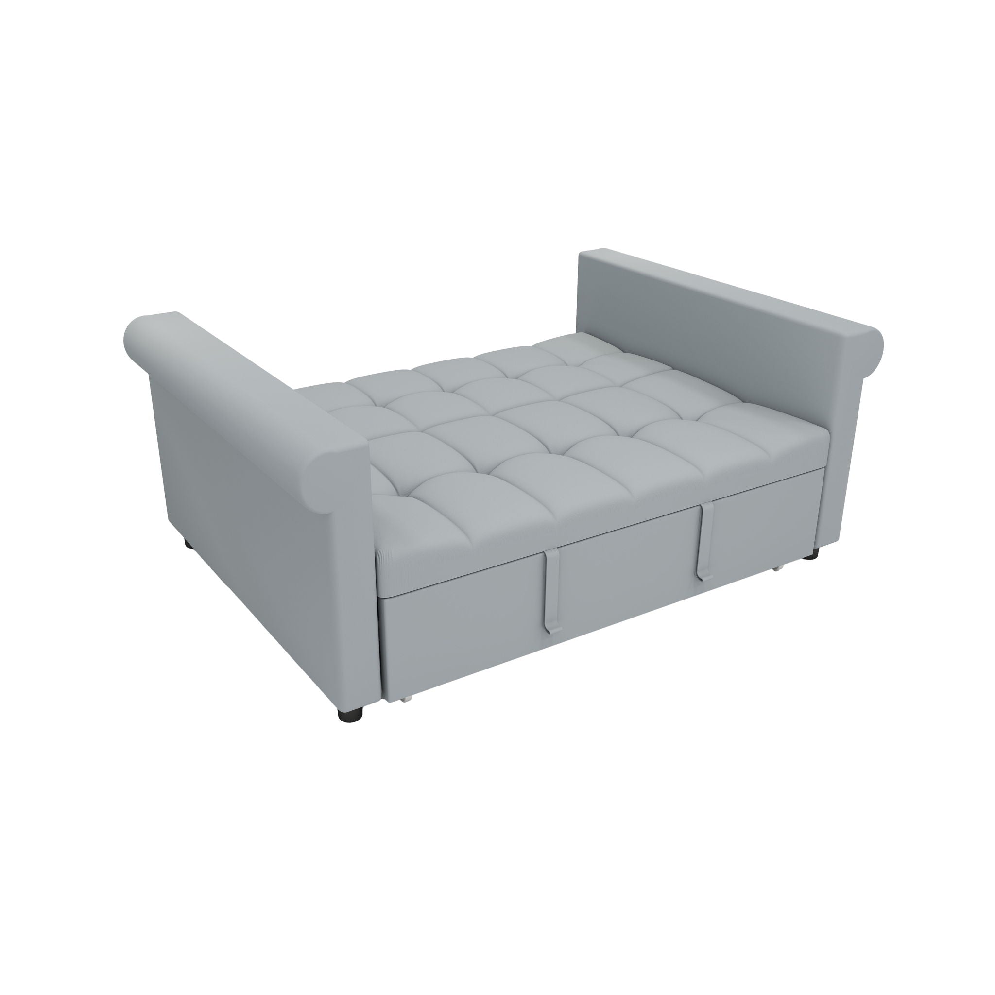 Compact Loveseat With Trundle Sleeper And Storage Pocket - Gray