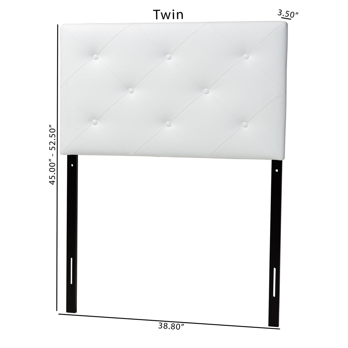 Baltimore Modern and Contemporary White Faux Leather Upholstered Twin Size Headboard