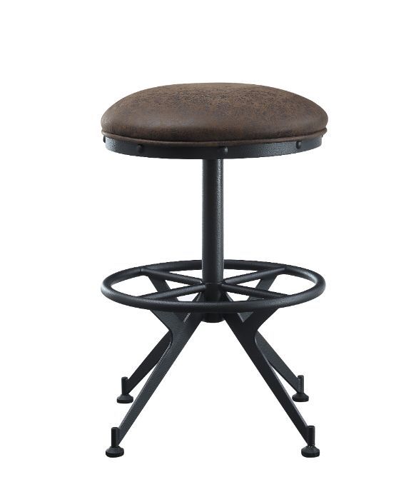 ACME Zangief - Stool (Set of 2) - Salvaged Brown & Black Finish | Meri Furniture