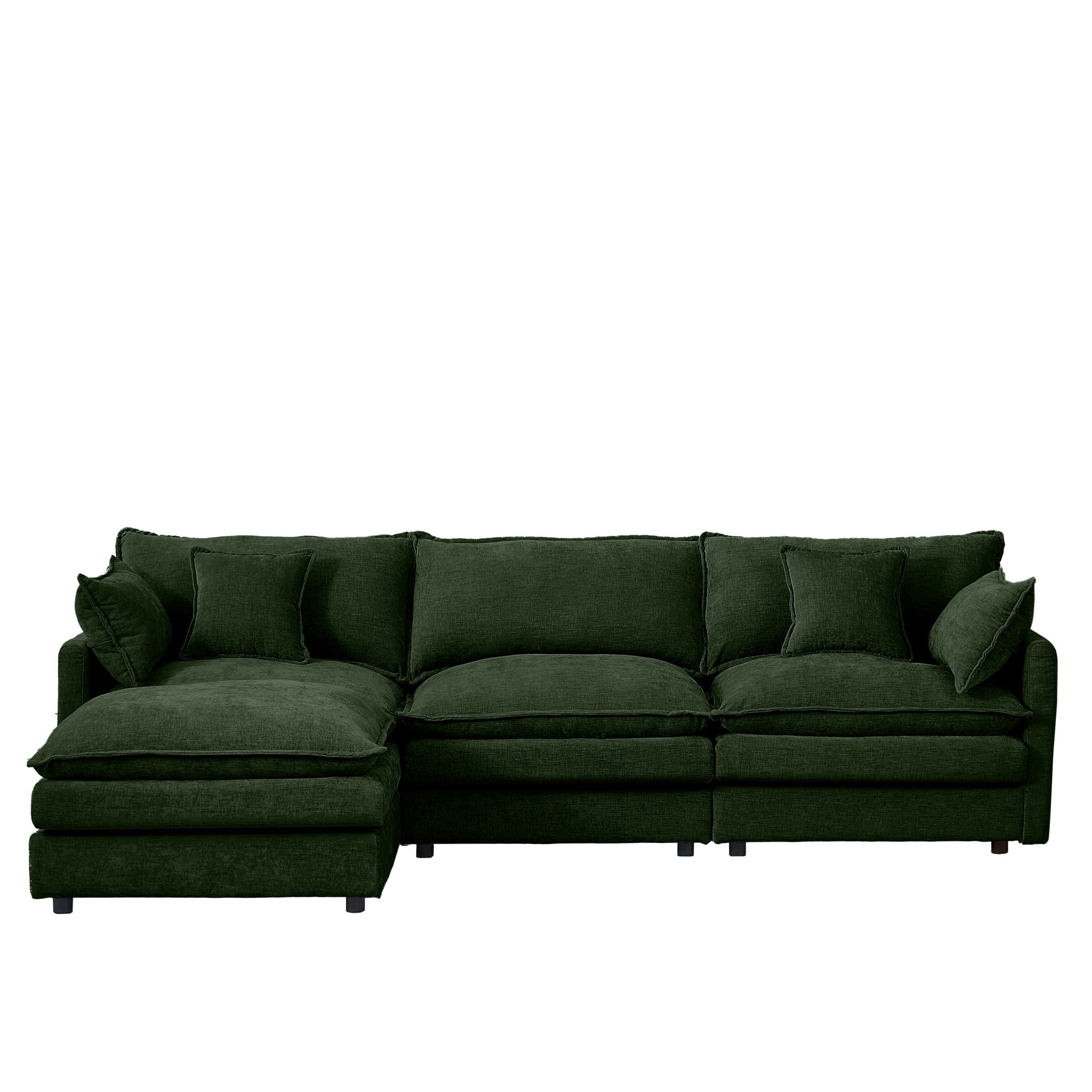 Contemporary Modular Sectional Sofa Set With Movable Ottoman