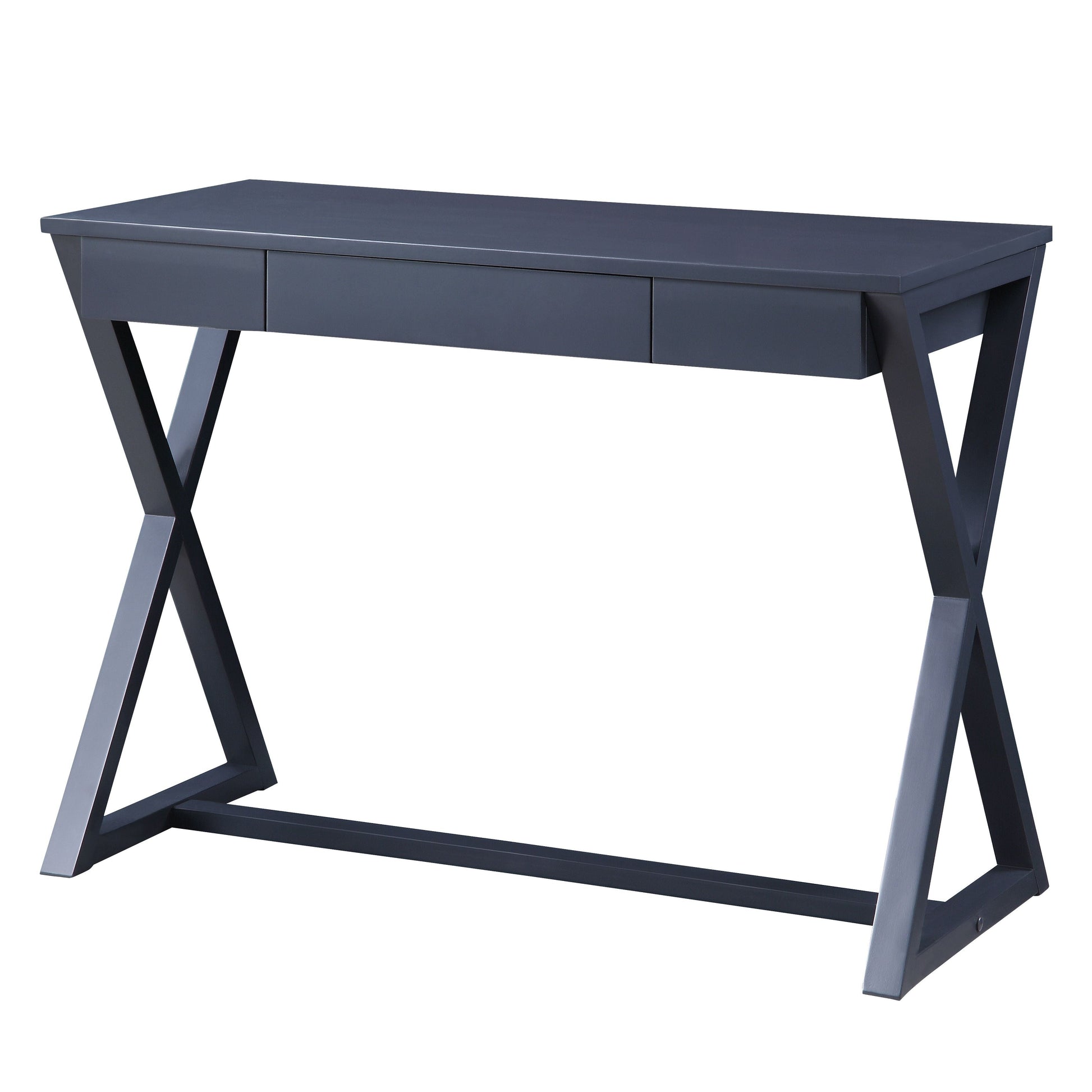 ACME Rectangular Table TopX-Shape Wooden BaseStorage: 1 Drawer 2/3 Extension Drawer GlideEnglish Dovetail Front & BackWood Center Glide | Meri Furniture