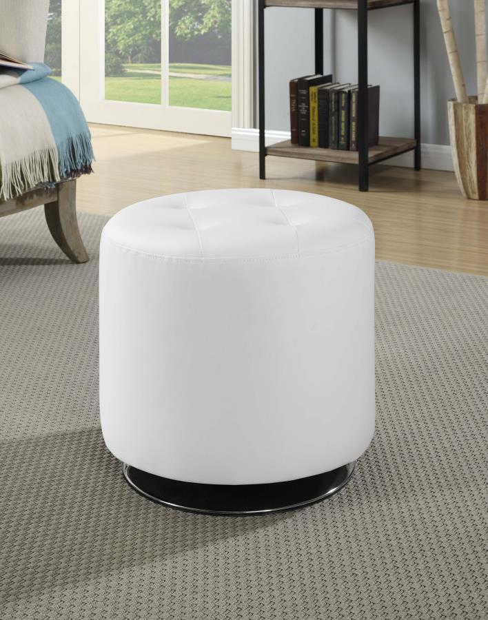Coaster Fine Furniture Bowman - Round Upholstered Tufted Swivel Ottoman | Meri Furniture