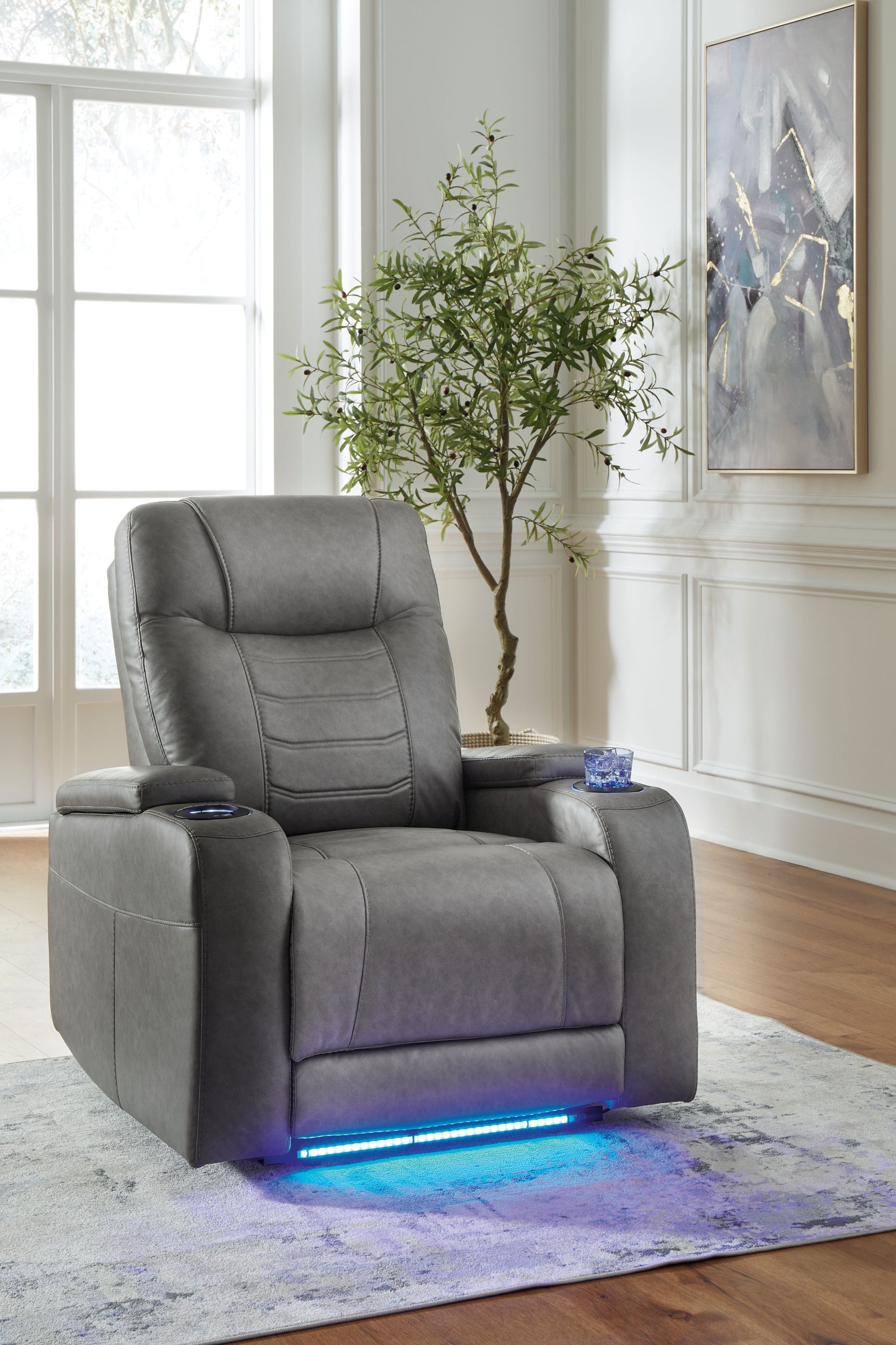 Signature Design by Ashley® Schooner Rocks - Power Recliner / Adj Headrest | Meri Furniture