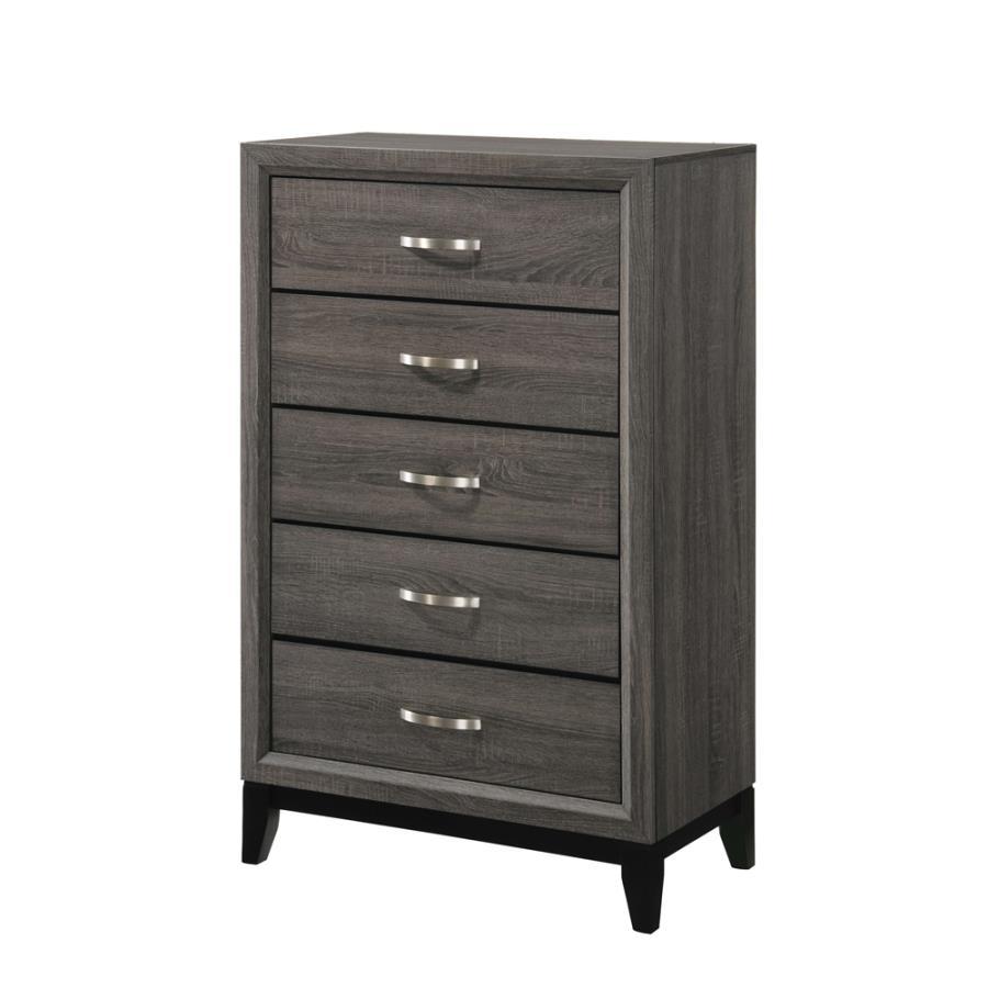 Coaster Fine Furniture Watson - 5-Drawer Bedroom Chest - Gray Oak | Meri Furniture