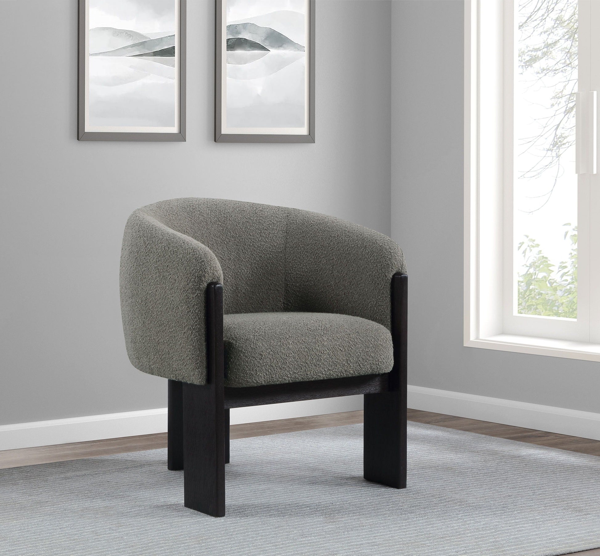 Coaster Fine Furniture Valdez - Boucle Upholstered Barrel Back Accent Chair | Meri Furniture