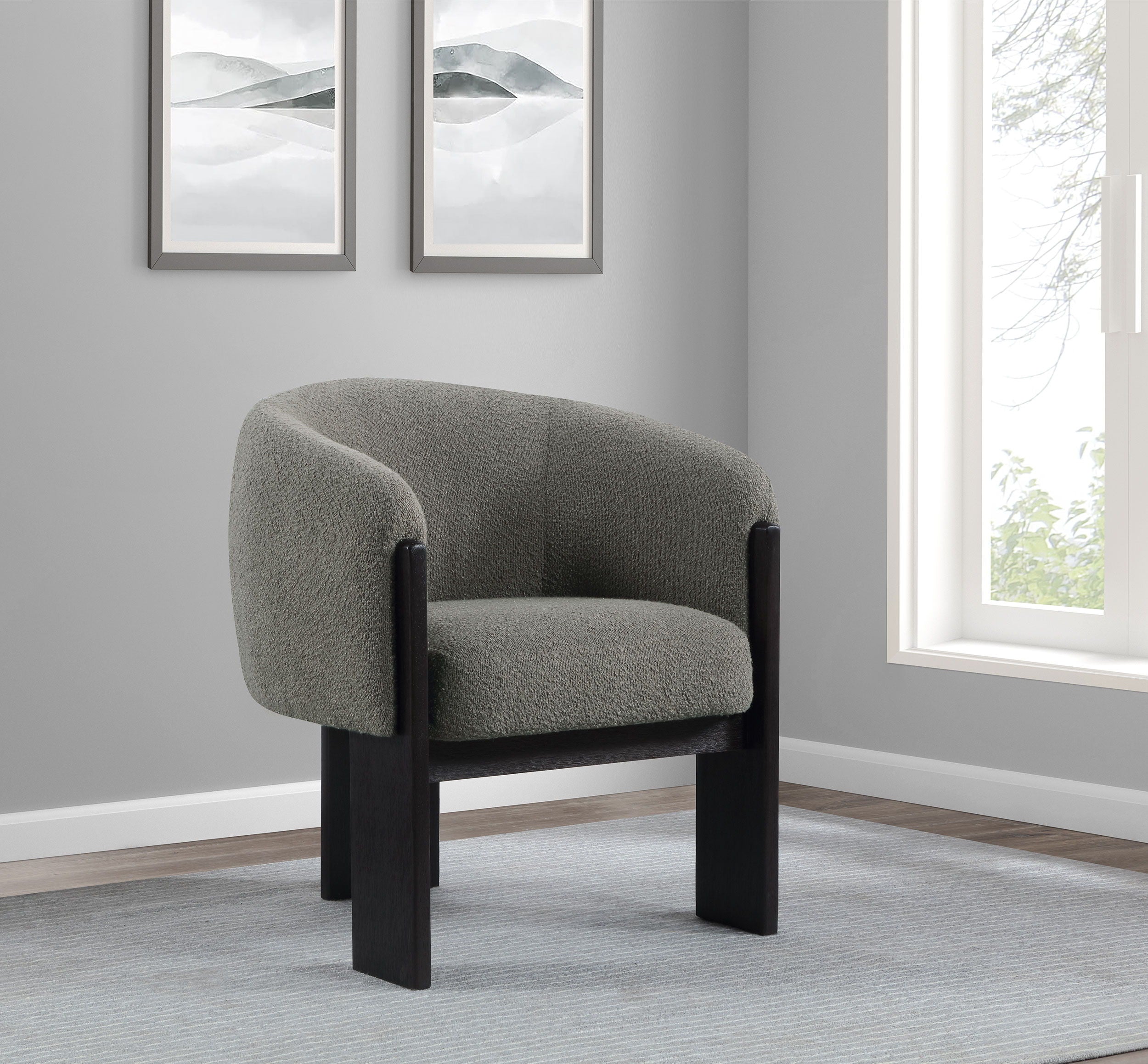 Coaster Fine Furniture Valdez - Boucle Upholstered Barrel Back Accent Chair | Meri Furniture