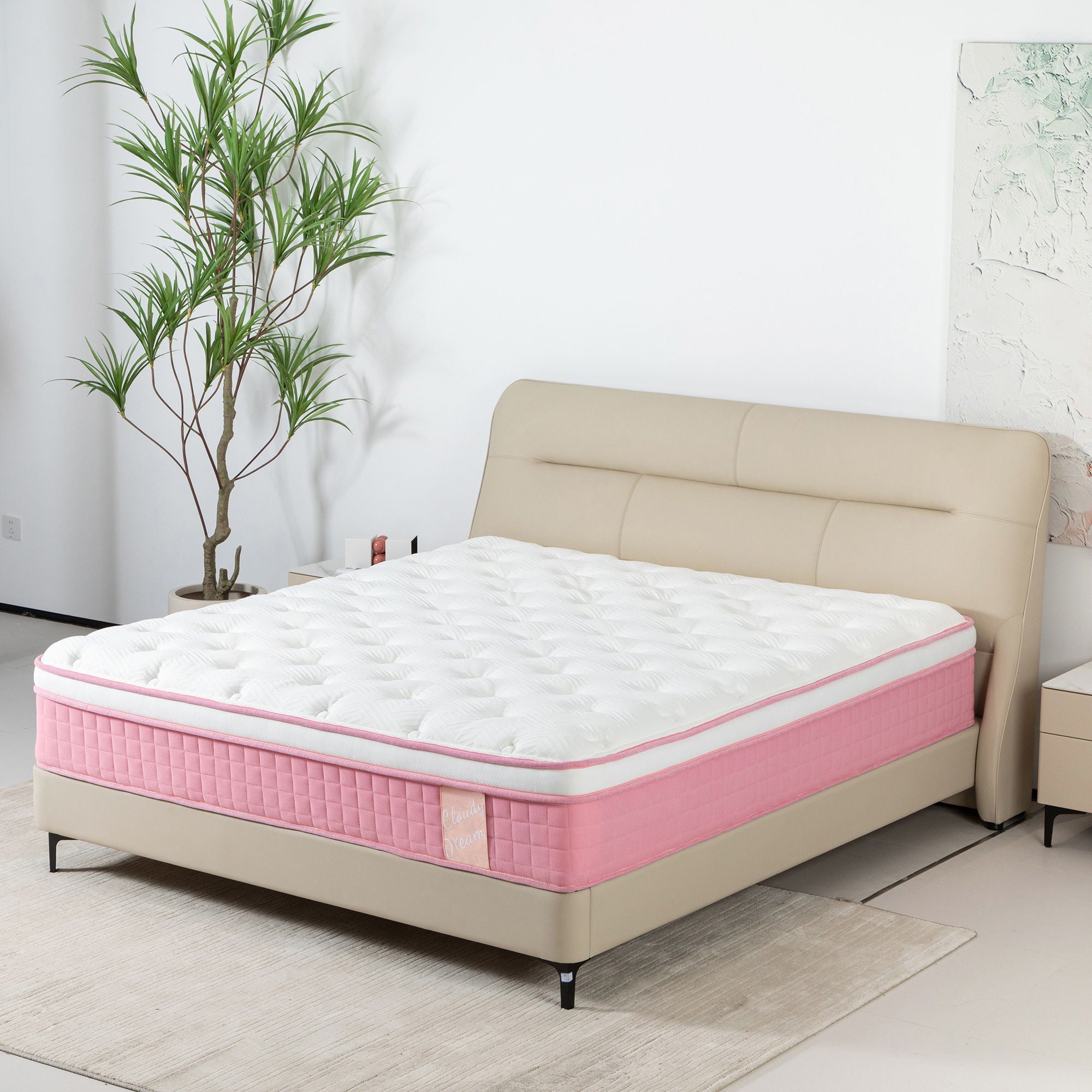 12" Hybrid Mattress With Individual Pocket Spring, Comortable Memory Foam