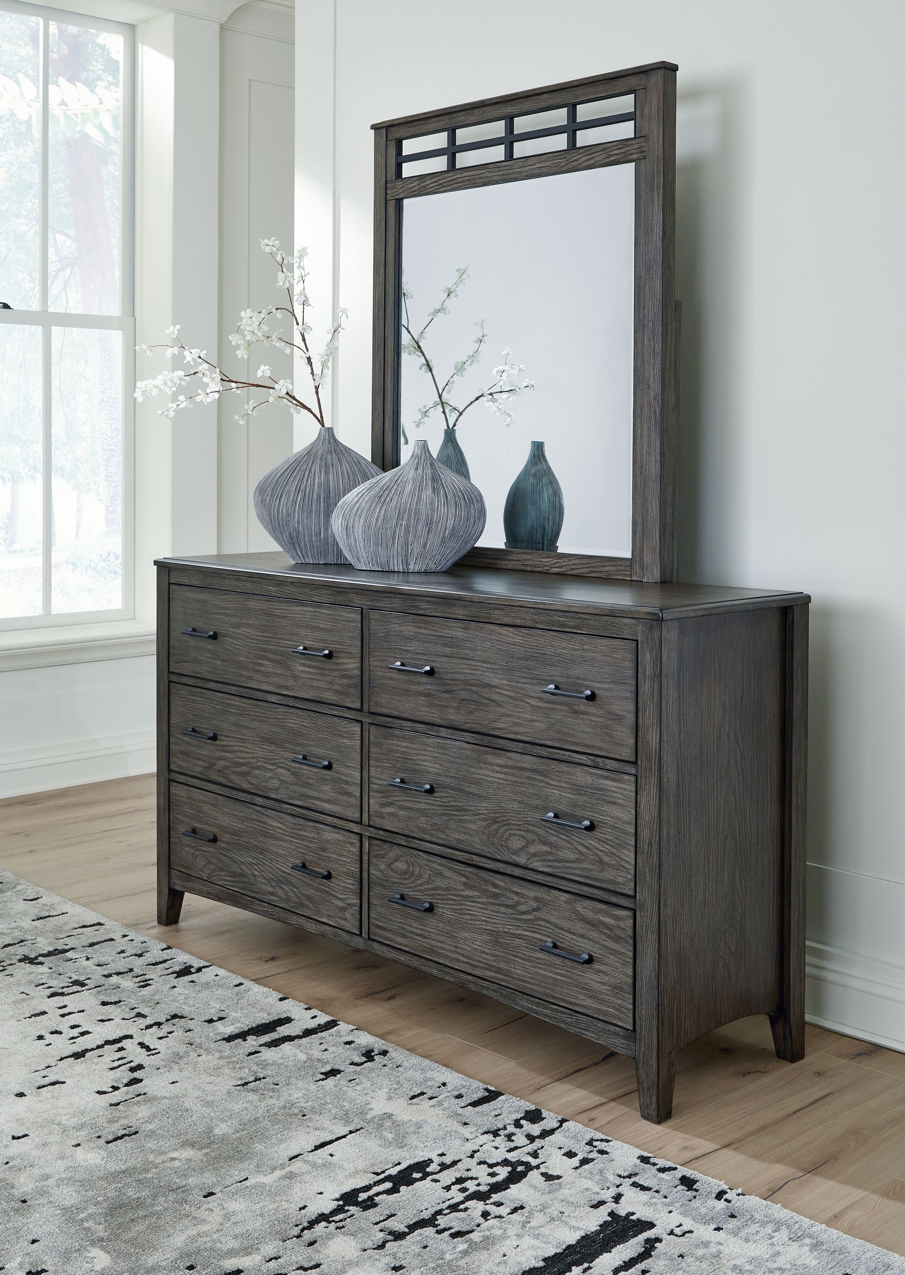 Signature Design by Ashley® Montillan - Grayish Brown - Dresser And Mirror | Meri Furniture