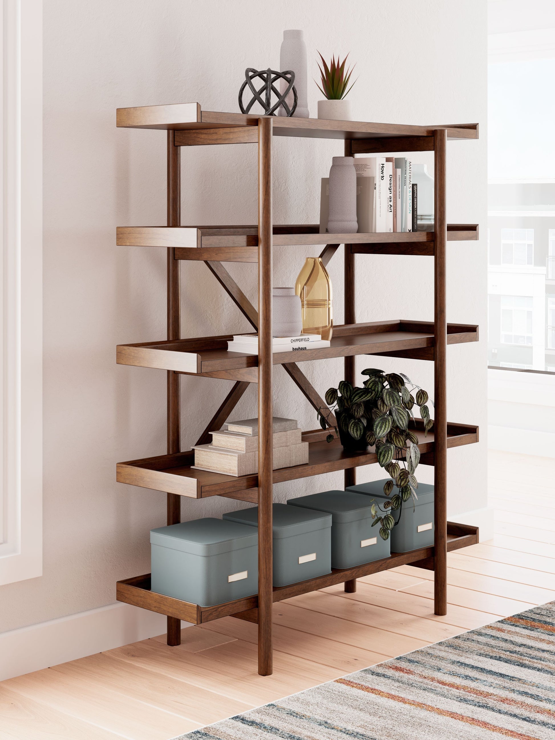 Signature Design by Ashley® Lyncott - Brown - Bookcase | Meri Furniture