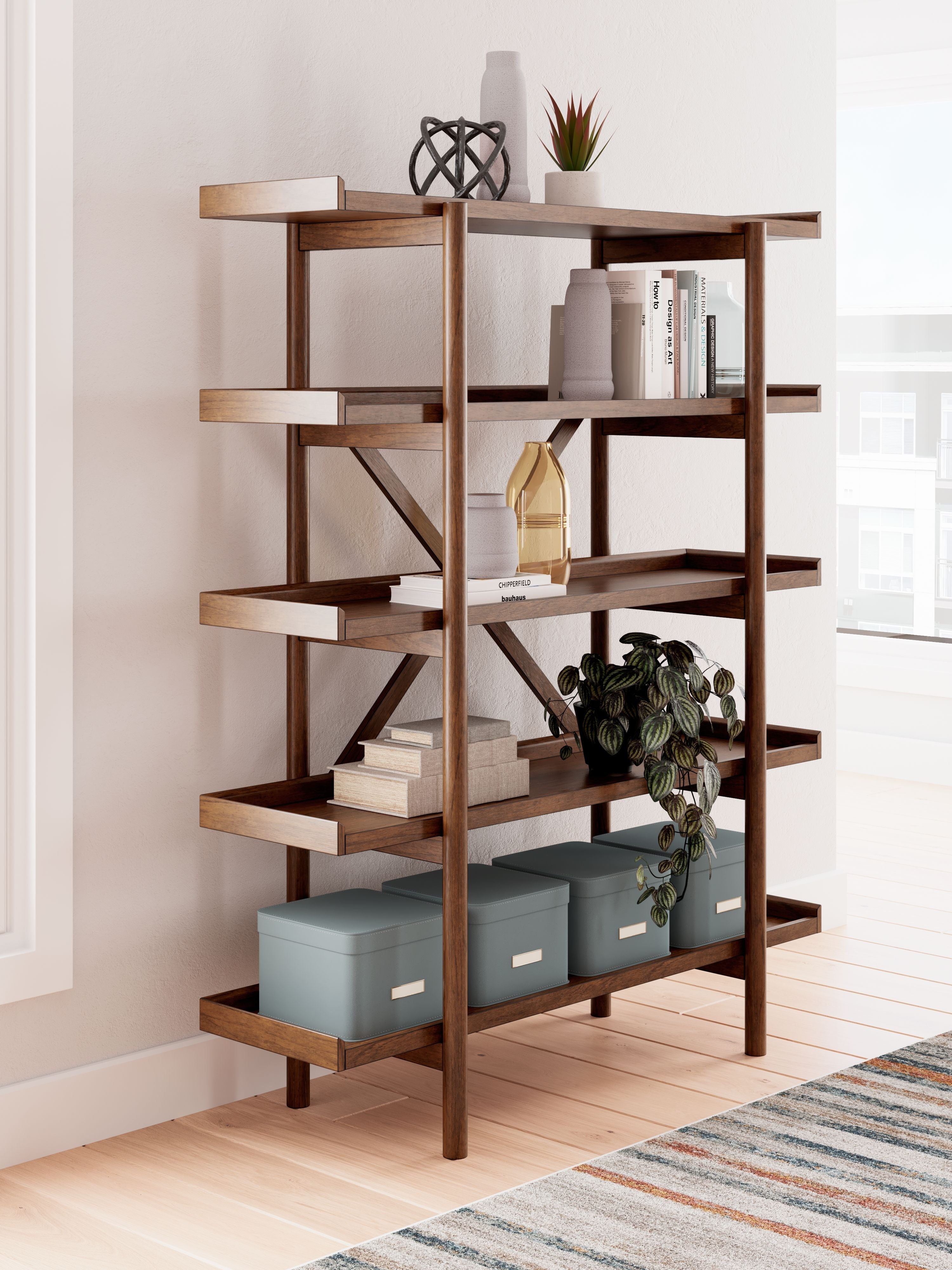 Signature Design by Ashley® Lyncott - Brown - Bookcase | Meri Furniture