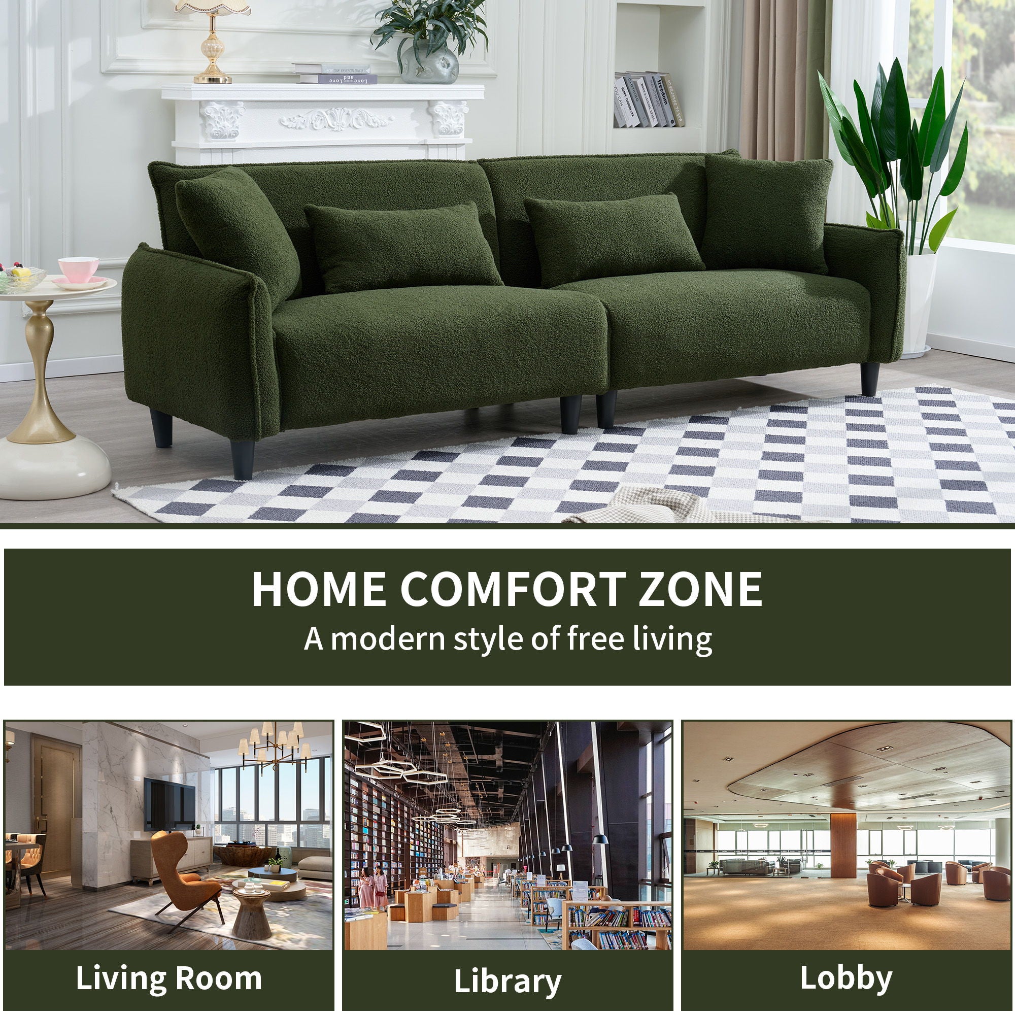 Teddy Velvet Sofa, Soft & Comfortable