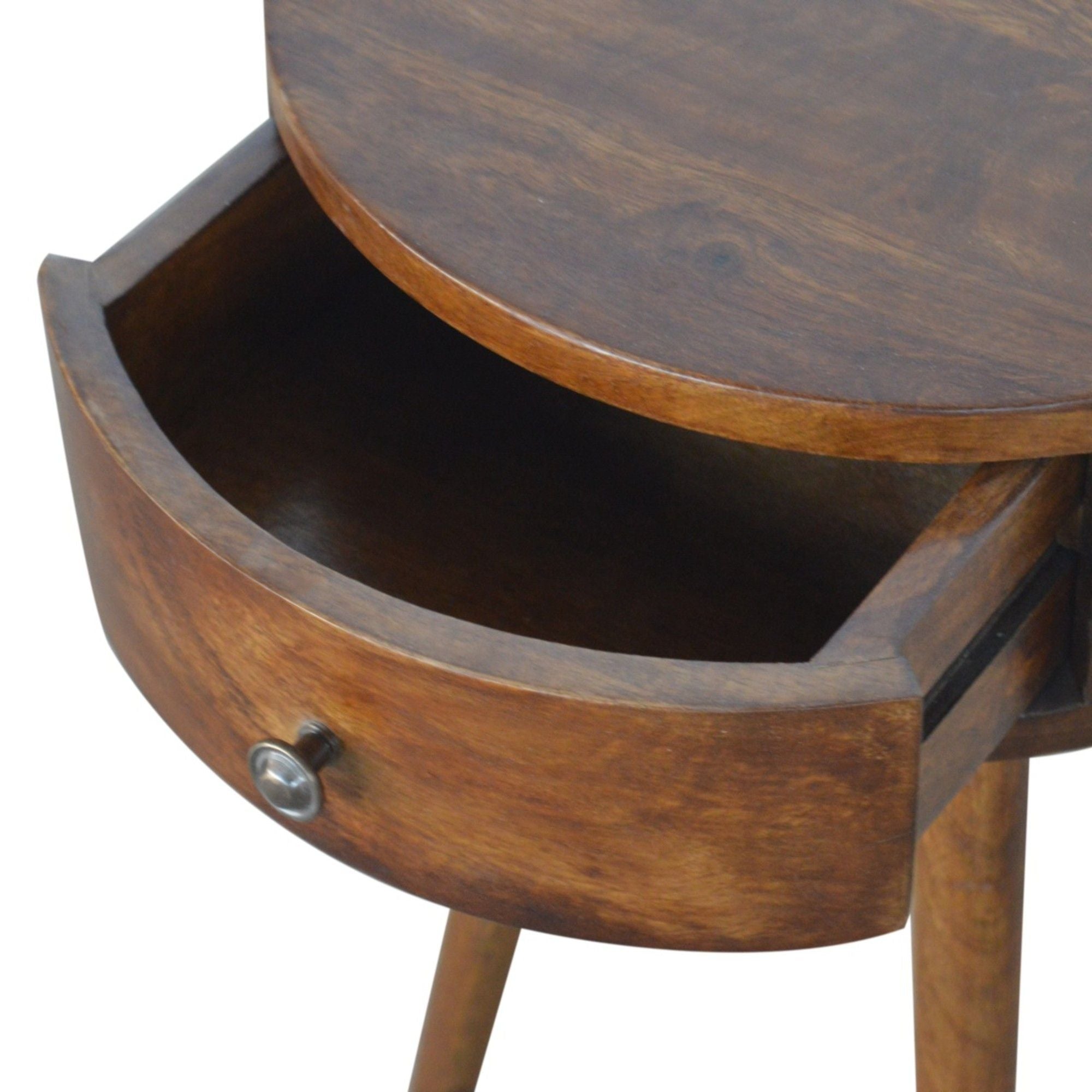 Nordic Chestnut Circular Nightstand