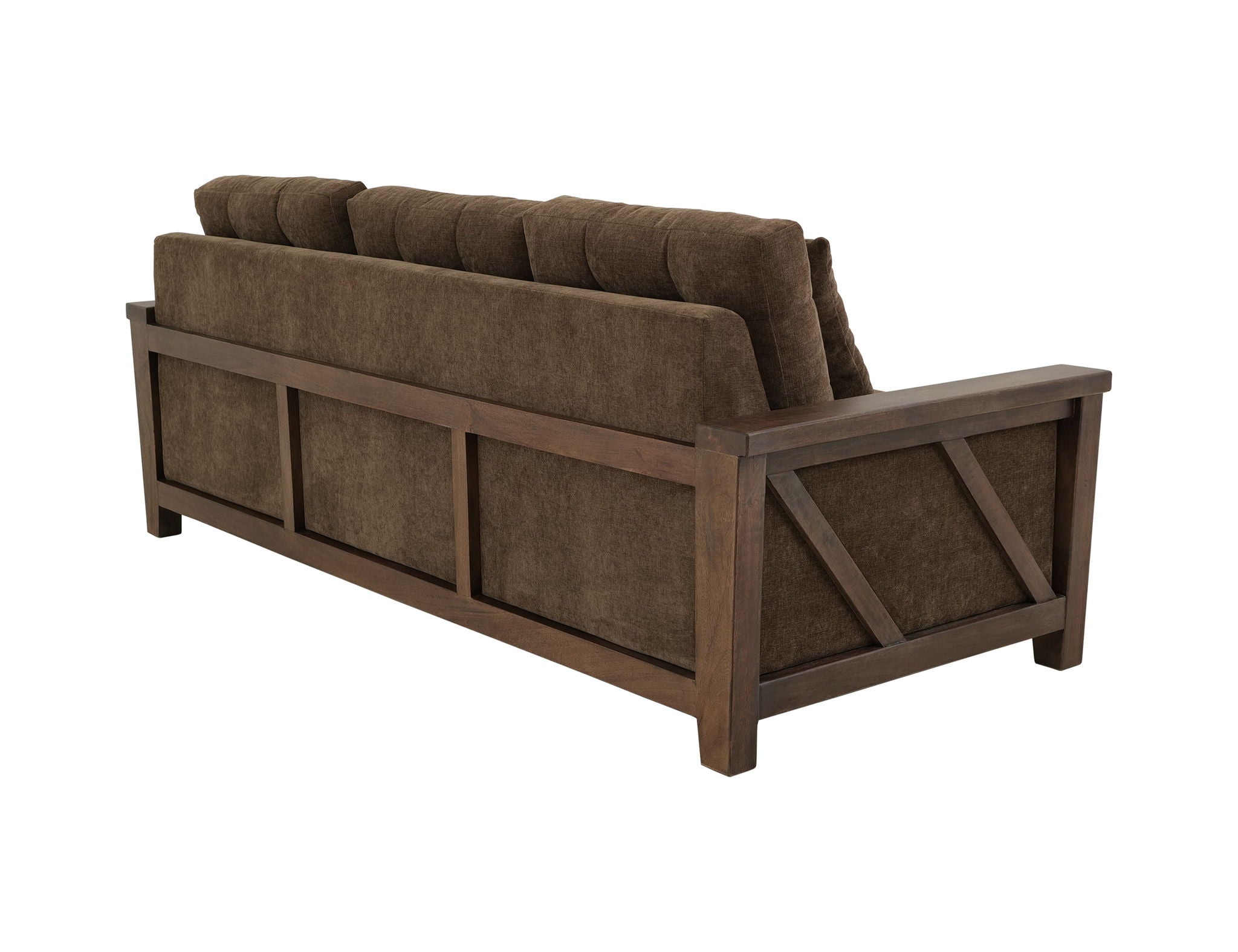 Walnut - Upholstered Sofa - Deep Forest Brown