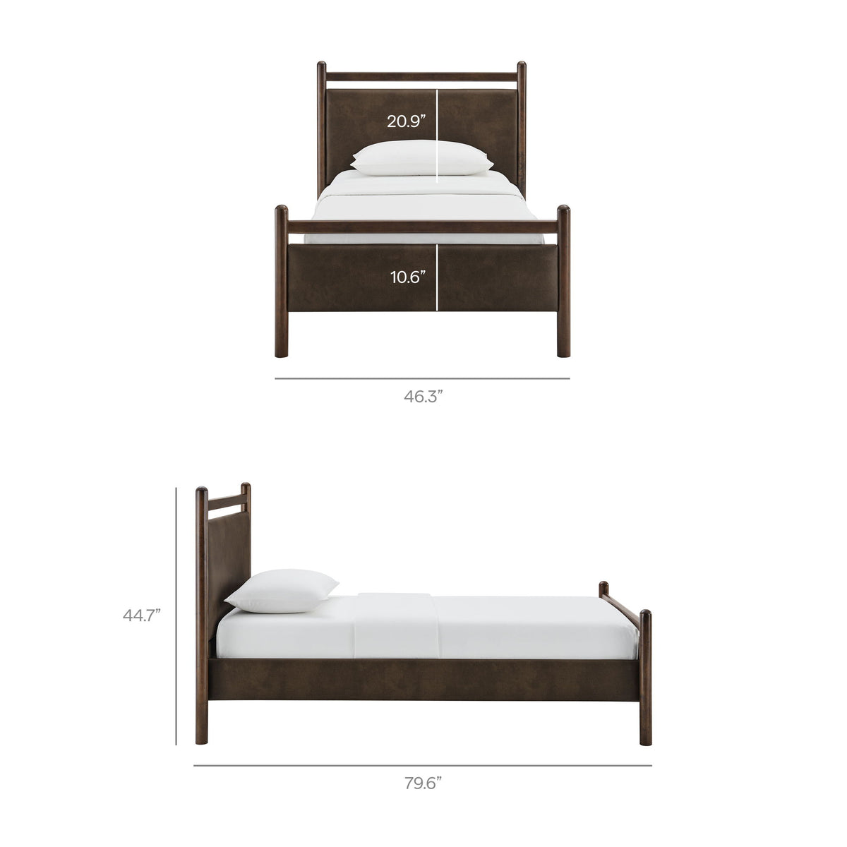 Ginny Twin Size Vegan Leather Platform Bed Frame by Modway