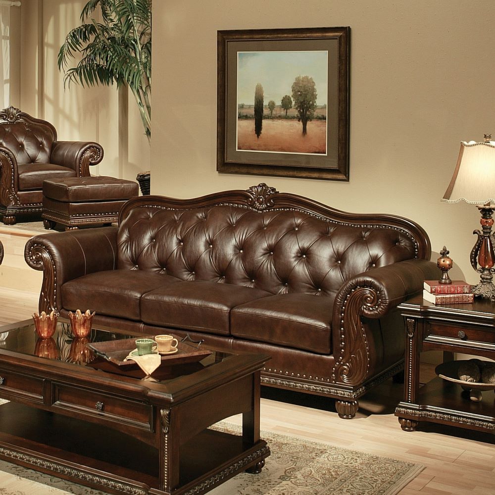 ACME Anondale - Sofa - Espresso Top Grain Leather Match | Meri Furniture
