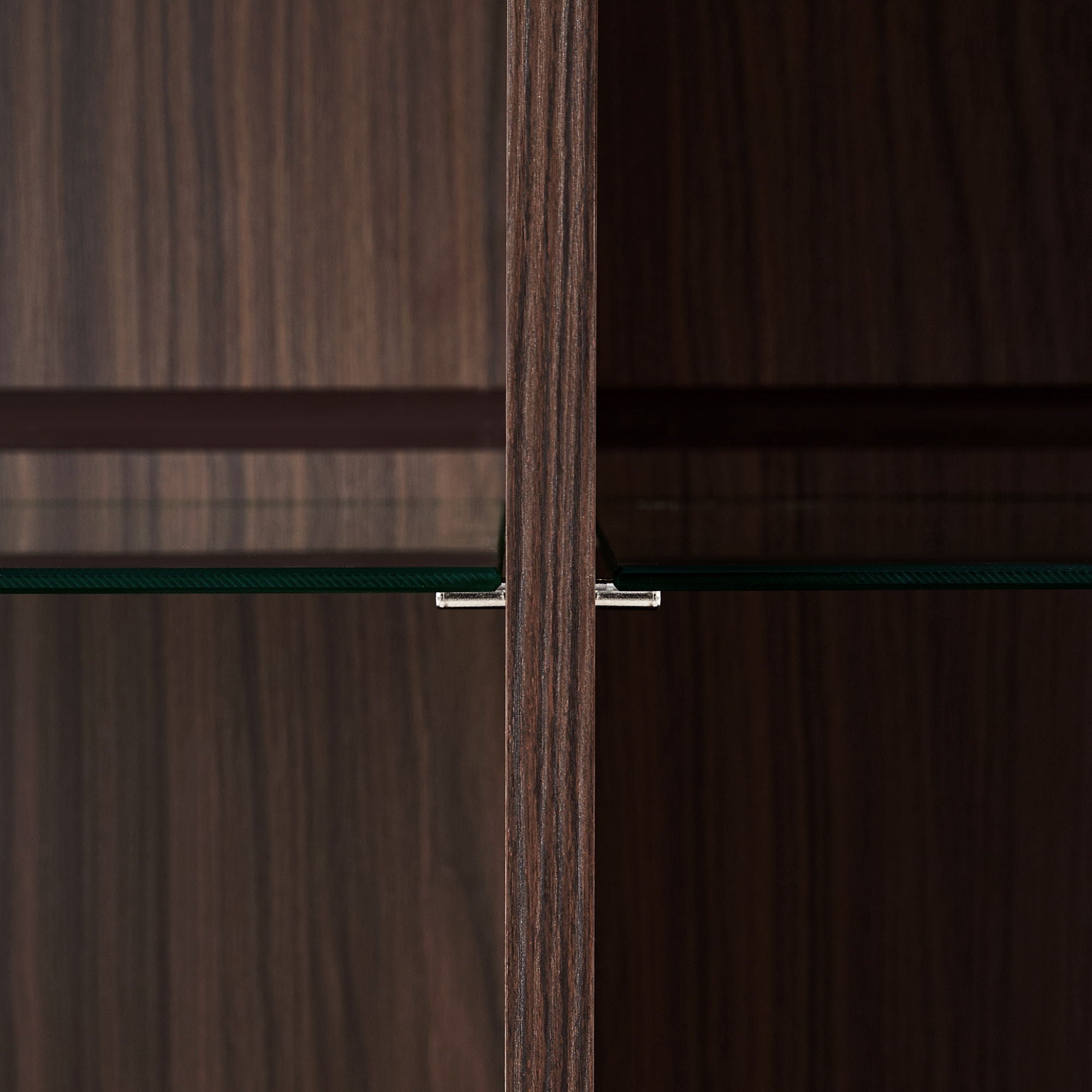 Modern Style Tall Display Cabinet With LED Lighting, Tempered Glass Door, 2 Drawers