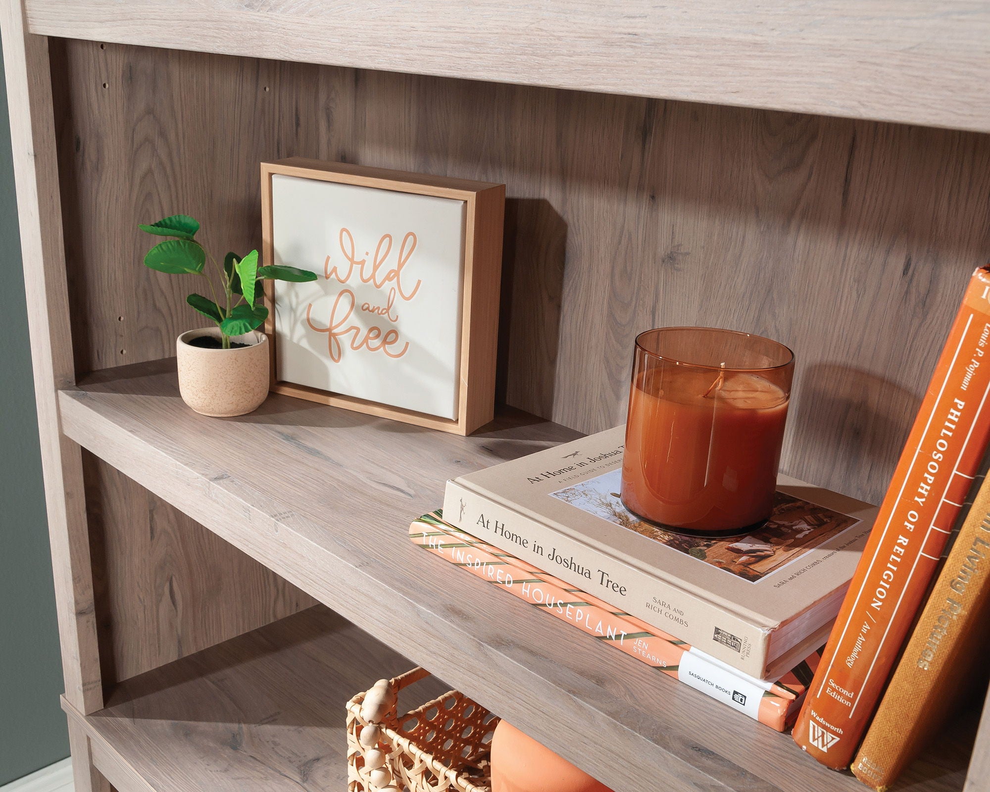 5-Shelf Display Bookcase in Laurel Oak