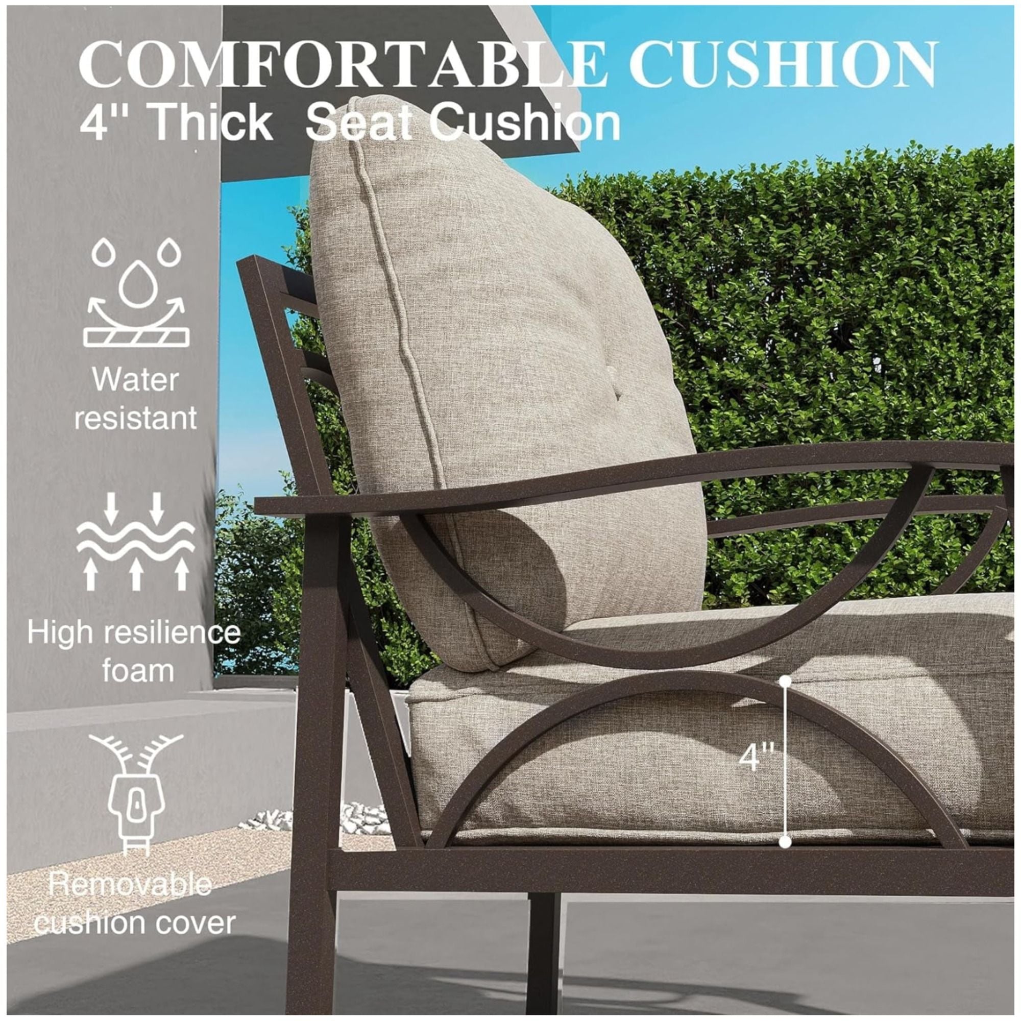 All-Weather Loveseat 2 Seats Sofa With Cushions
