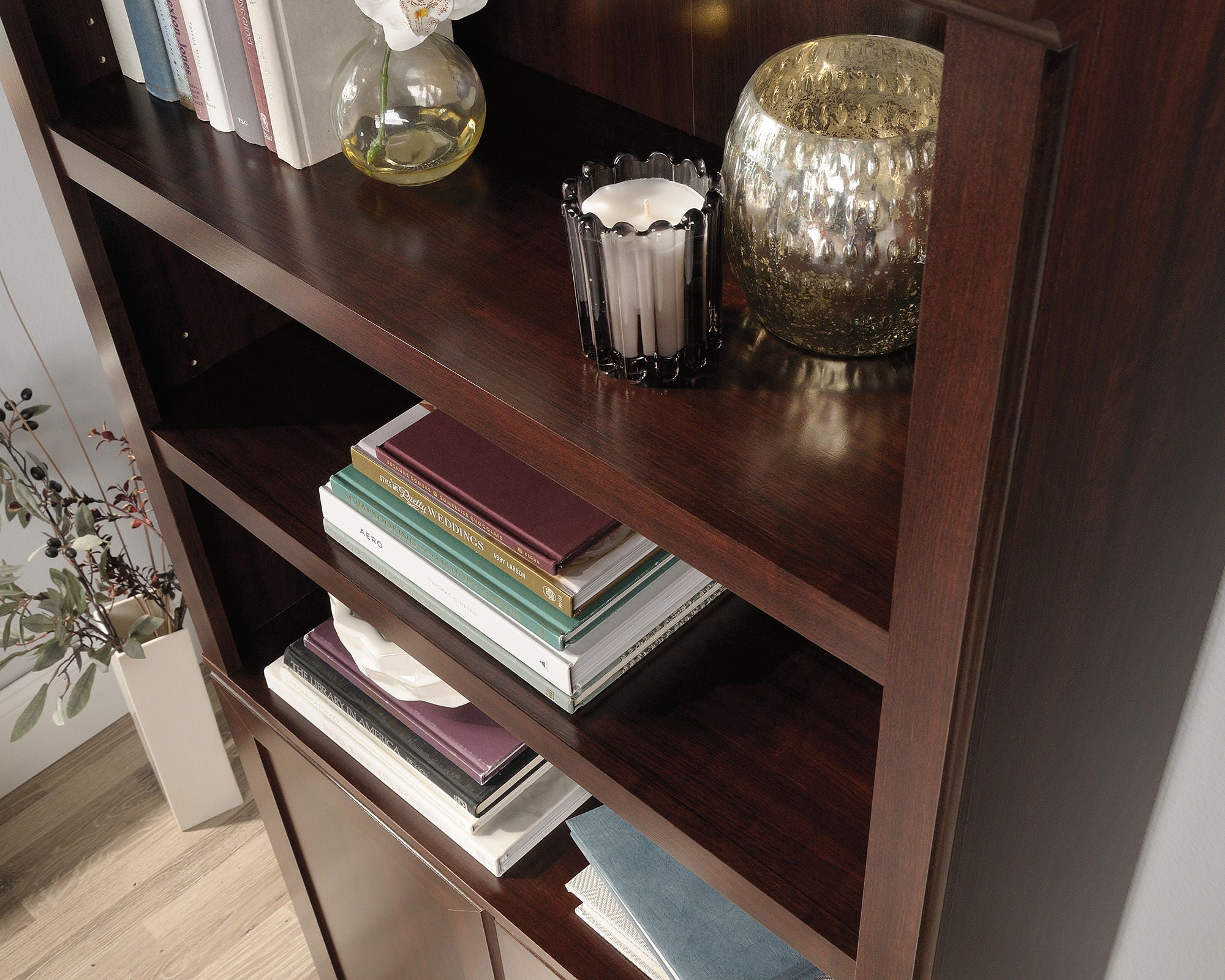 Bookcase With Doors in Select Cherry