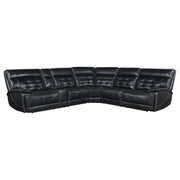 Coaster Fine Furniture Hewitt - Leather Upholstered Power Reclining Sectional - Black | Meri Furniture