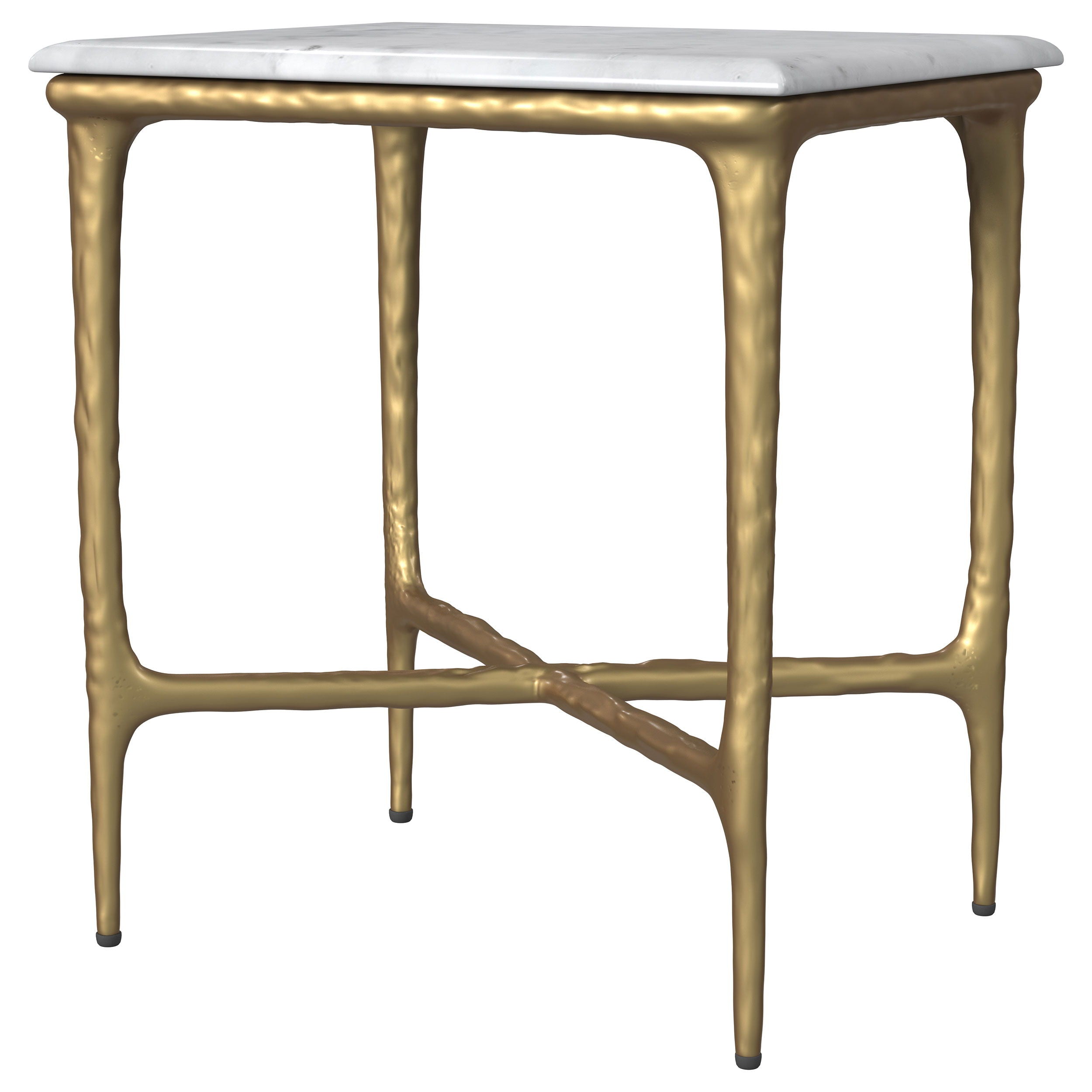 Coaster Fine Furniture Baldwin - Rectangular Marble Top Side Table - White And Gold | Meri Furniture