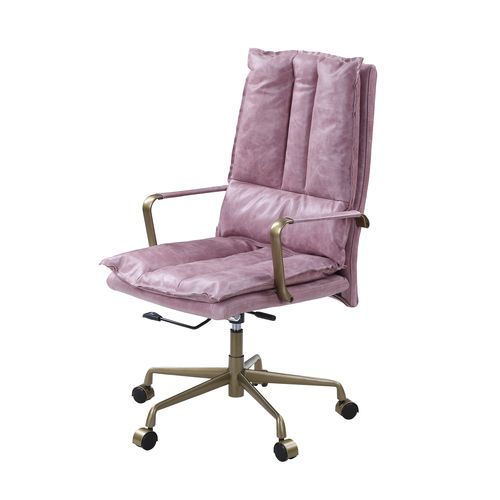 ACME Tinzud - Office Chair - Pink Top Grain Leather | Meri Furniture