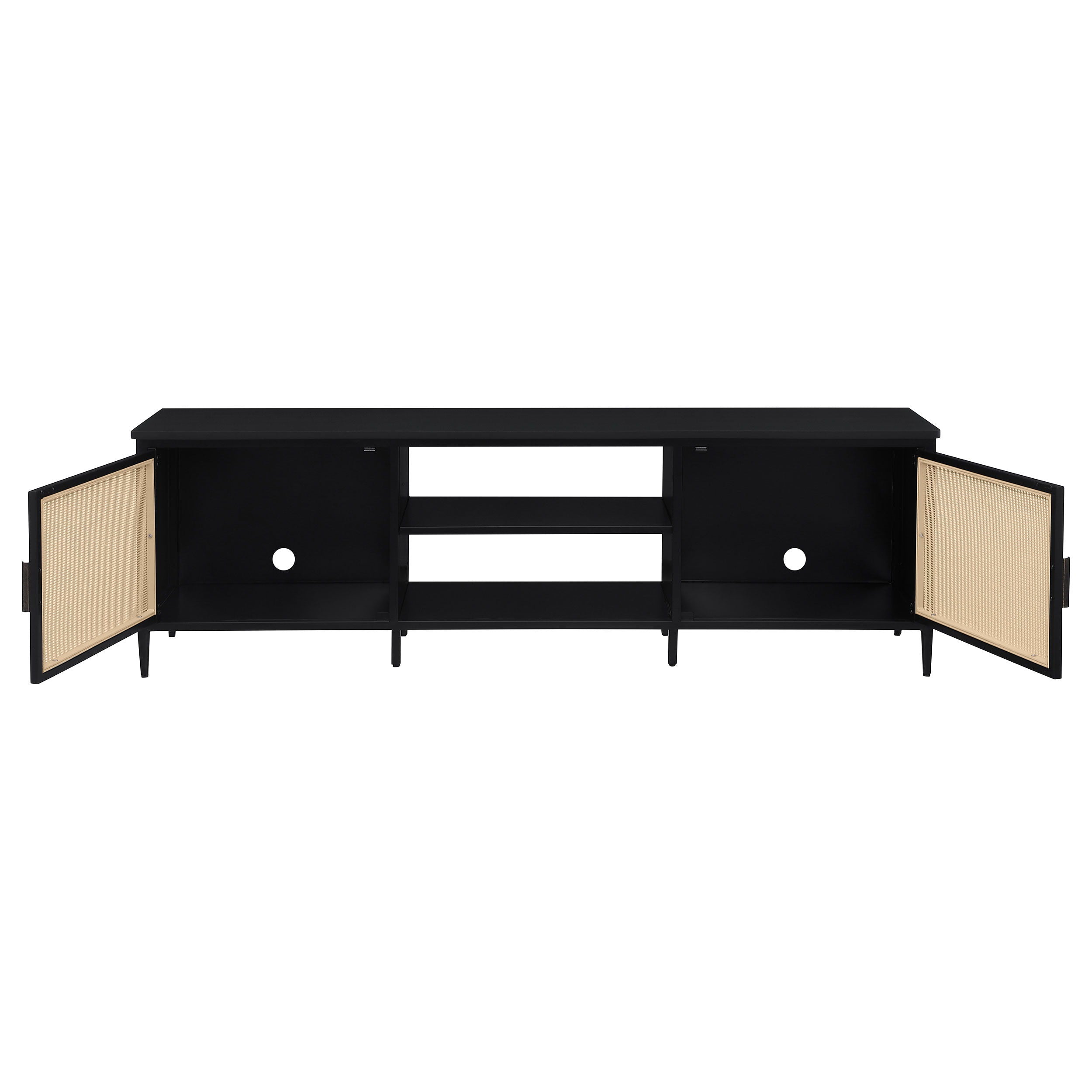 Coaster Fine Furniture Amherst - 2-Door 70" Metal TV Stand Media Console - Black | Meri Furniture