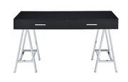 ACME Coleen - Desk - Black High Gloss & Chrome Finish | Meri Furniture