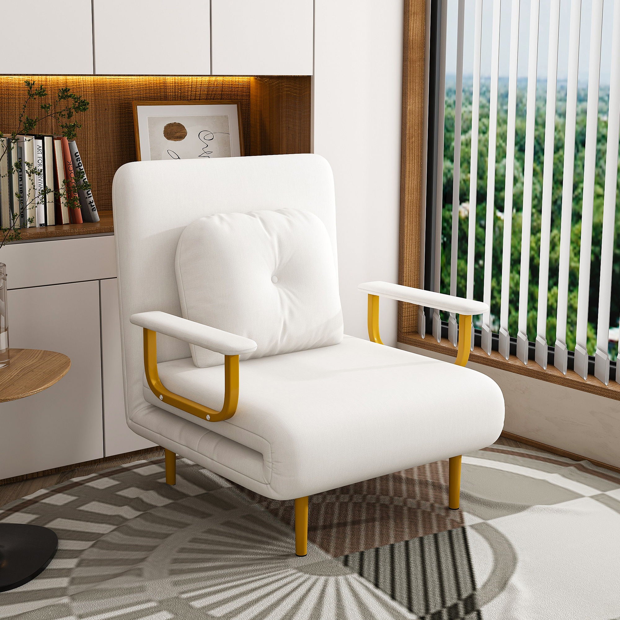 3 In 1 Convertible Folding Sofa Bed With Adjustable Backrest And Pillow